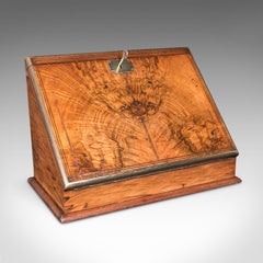 Antique Admiral's Writing Station, English, Walnut, Stationery Case, Regency