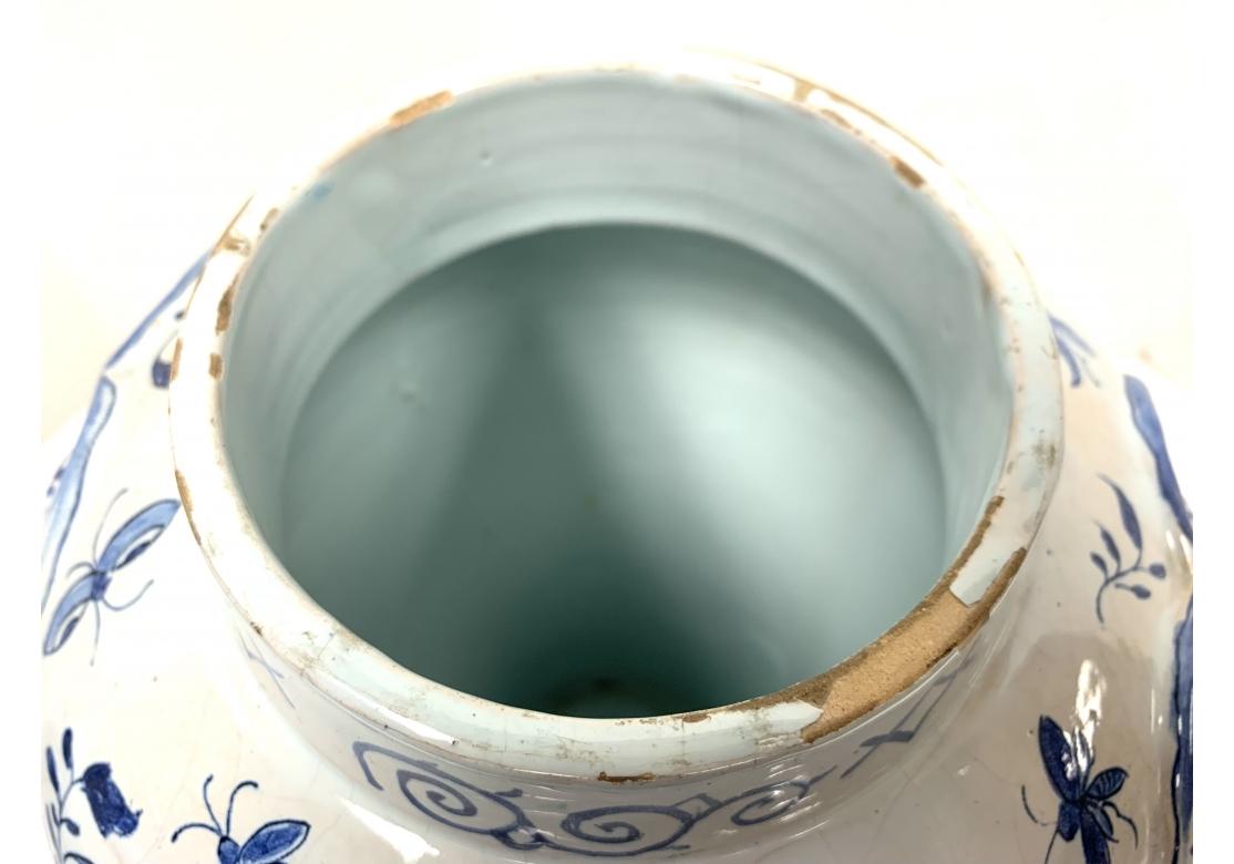 Antique Adriaen Luffneu Delft Blue & White Tall Pierced & Cased Ginger Jars  For Sale 4