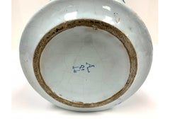 Antiguos tarros de jengibre Adriaen Luffneu de Delft, azules y blancos, altos, agujereados y con estuche