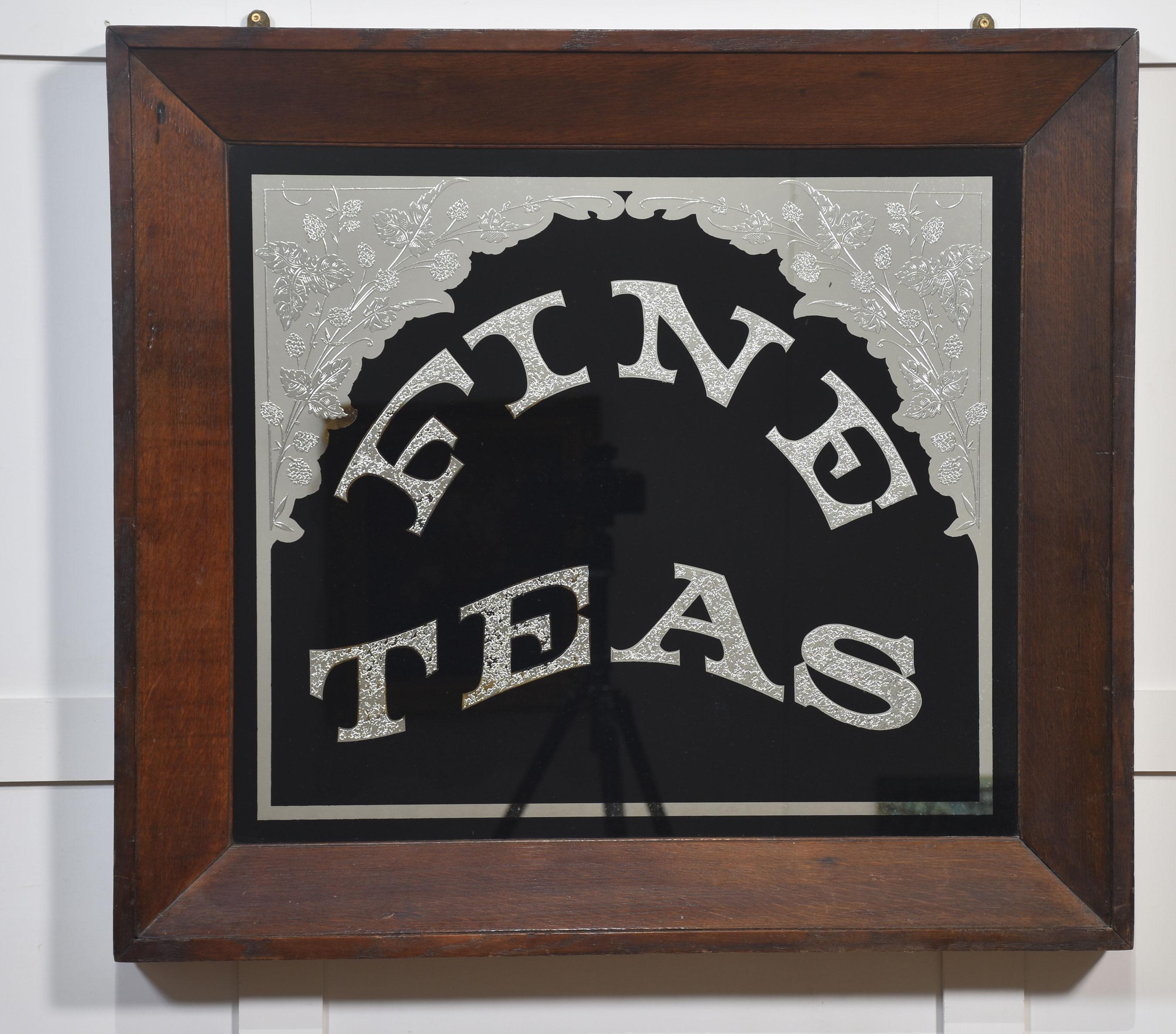British Antique Advertisement Mirror For Sale