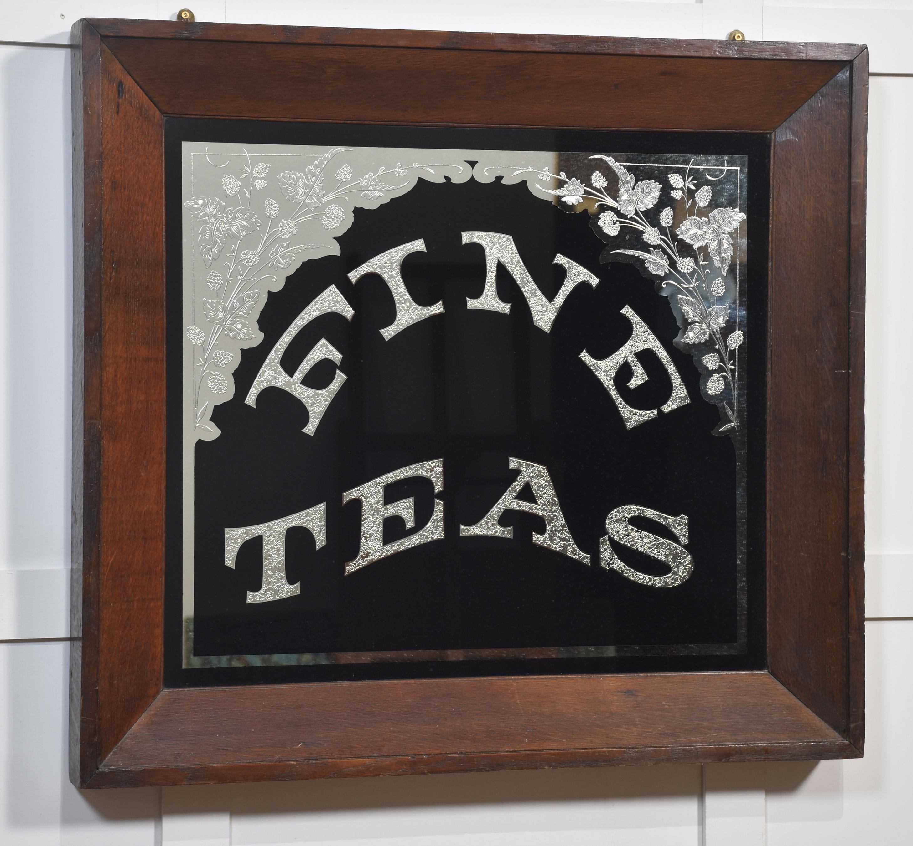 Oak Antique Advertisement Mirror For Sale