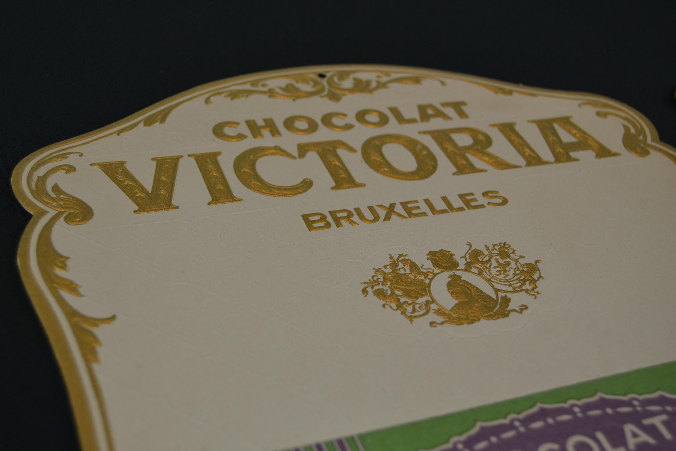 Paper Antique Advertising Chocolat Victoria Brussels, Set of 3