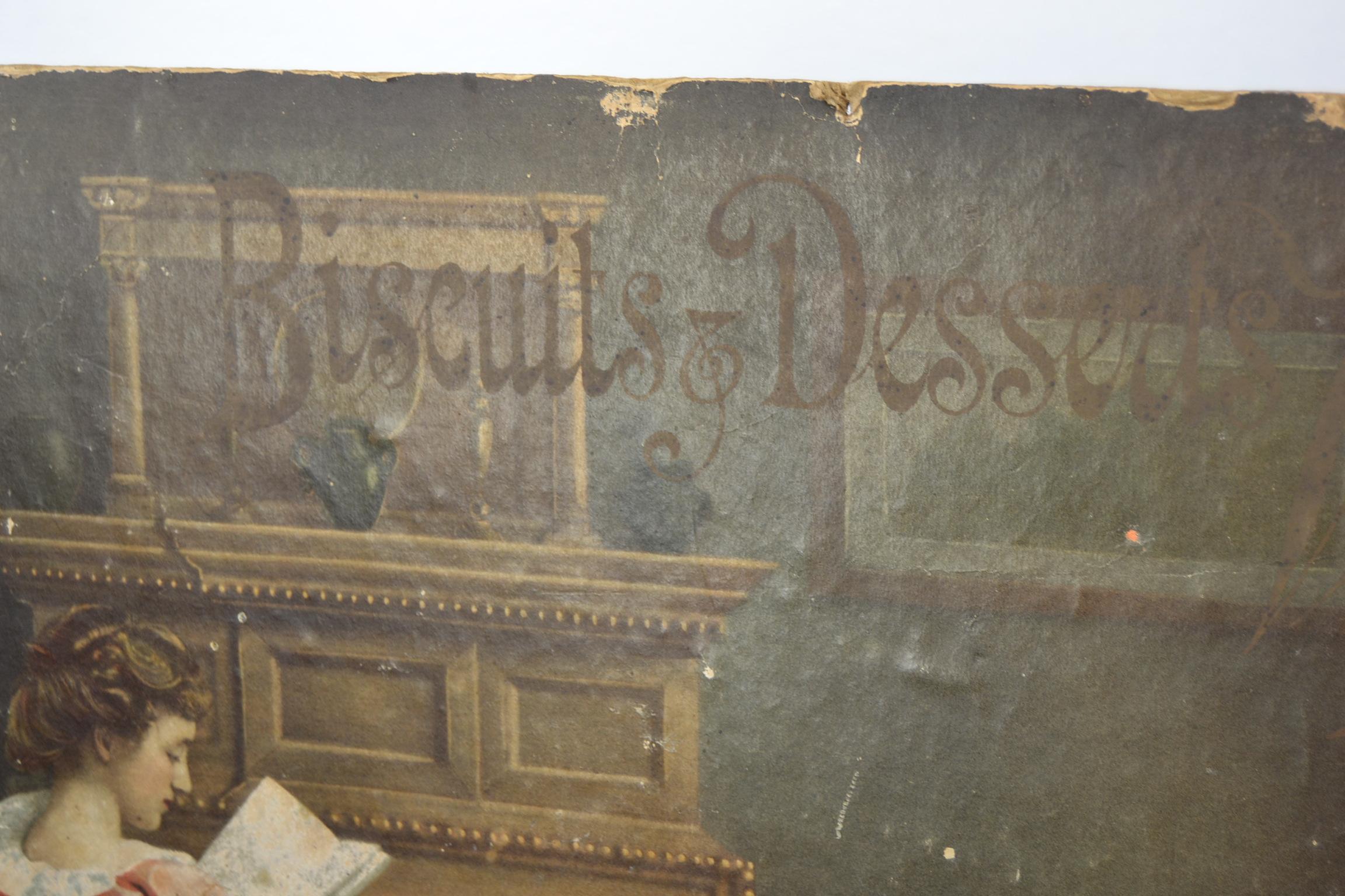 Antique Advertising for Victoria Biscuits and Desserts by Louis Hecht, Belgium In Fair Condition In Antwerp, BE