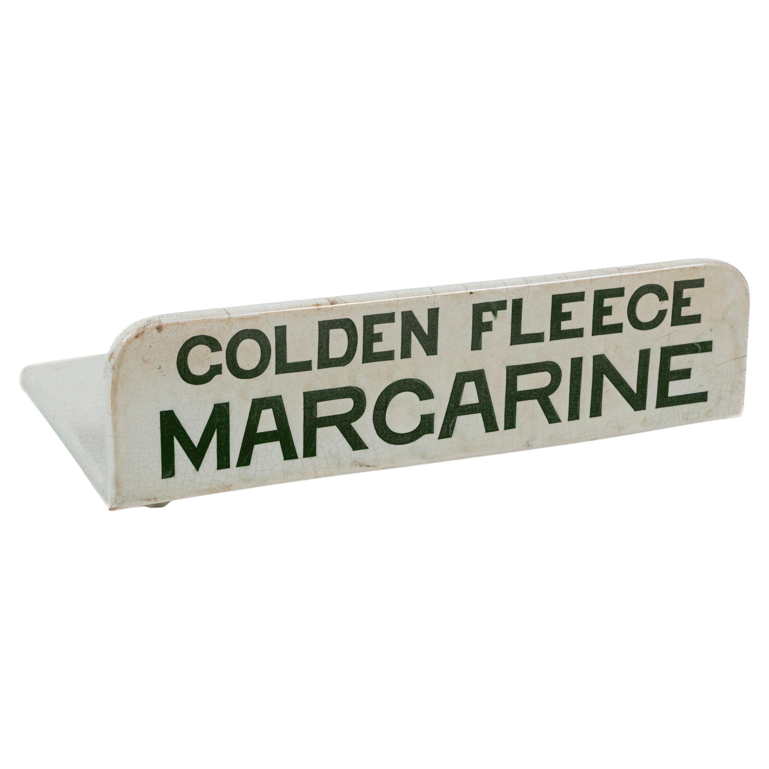 Antique Advertising Ironstone 'Margarine' Slab, England, circa 1920's For Sale