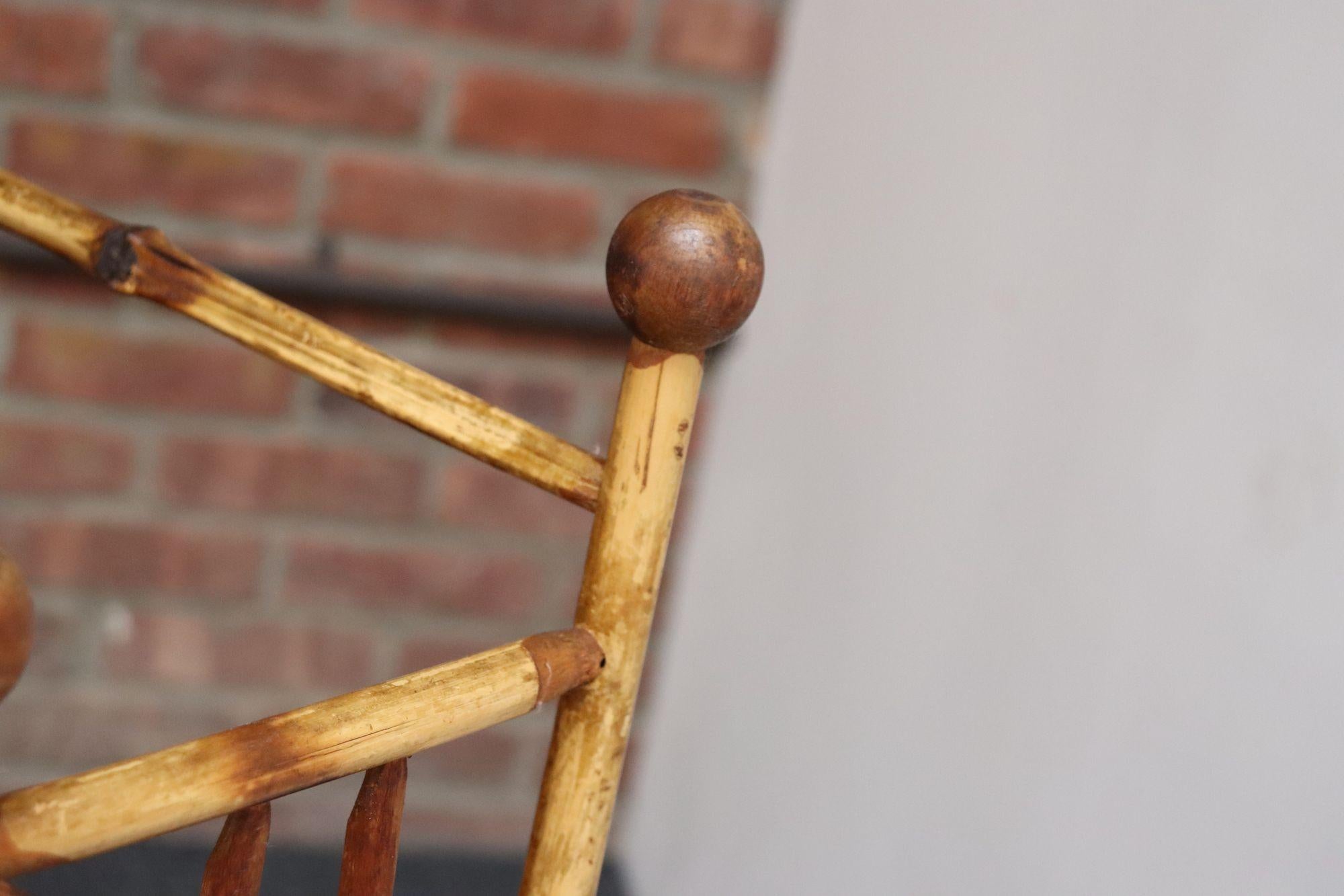 Estantería de bambú de tres niveles con movimiento estético antiguo en venta 1