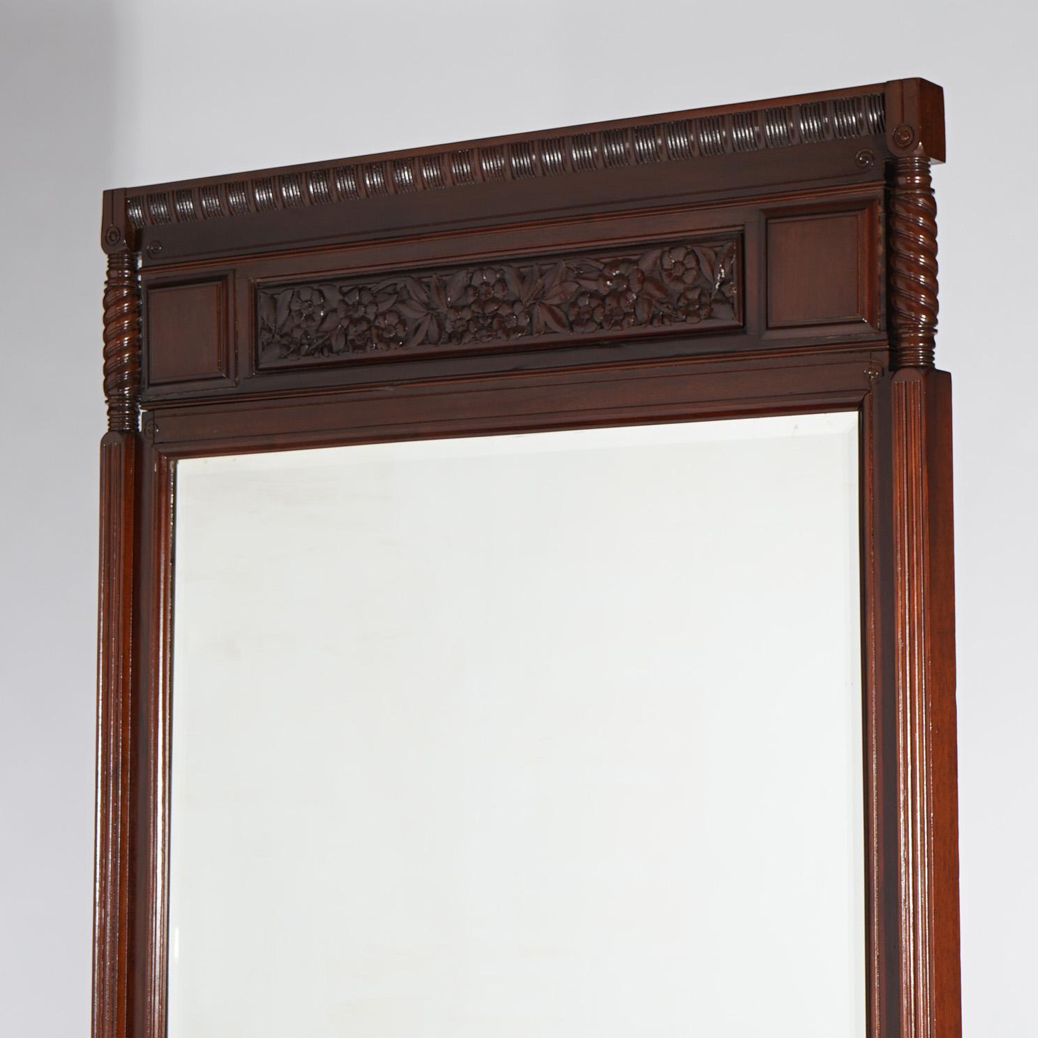 Antique Aesthetic Carved Mahogany Dresser with Mirror, circa 1890 6