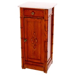 Antico stand laterale estetico in finto bambù intagliato di Oak, Circa 1890