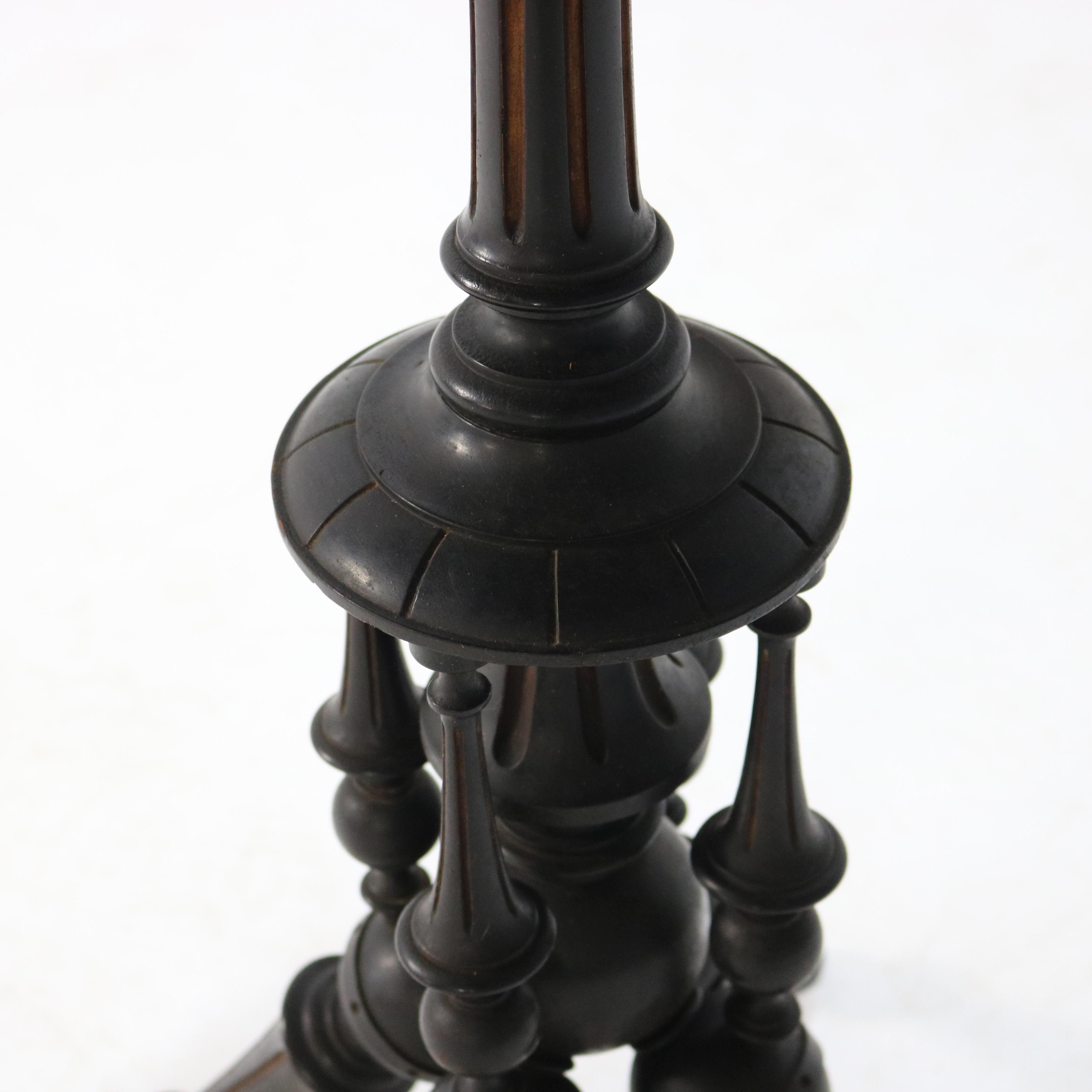 Antique Aesthetic Carved Parcel Gilt & Ebonized Fern Stand C1870 2