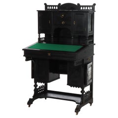 Antique Aesthetic Chip Carved Ebonized Cherry Lady’s Desk C1880
