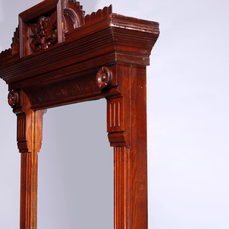 Antique Aesthetic Eastlake Oak Pier Mirror Circa 1890 at 1stDibs