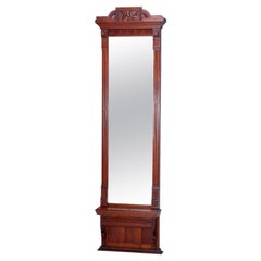 Antique Aesthetic Eastlake Oak Pier Mirror Circa 1890