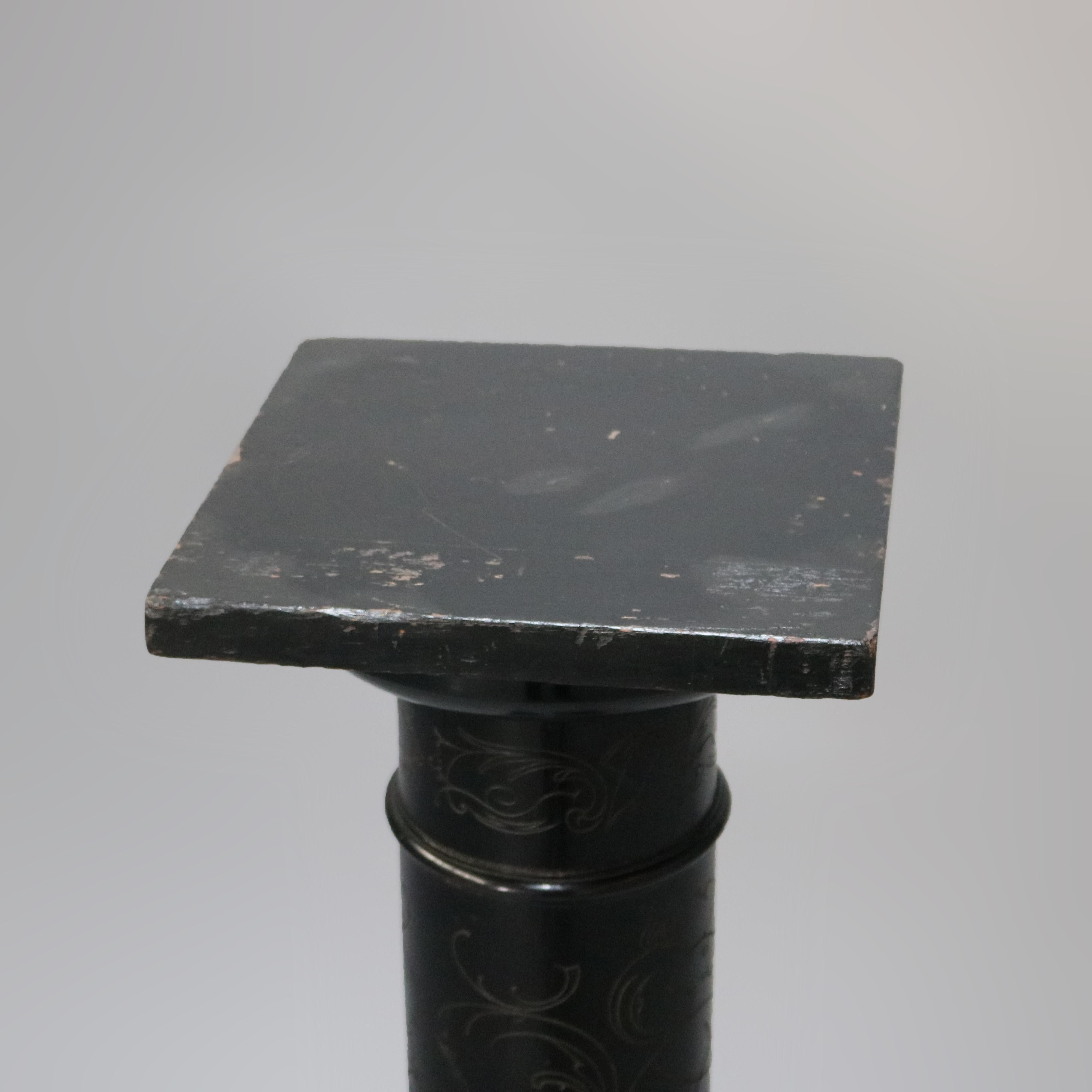 Antique Aesthetic Ebonized Wood Sculpture Display Pedestal, circa 1880 In Good Condition In Big Flats, NY
