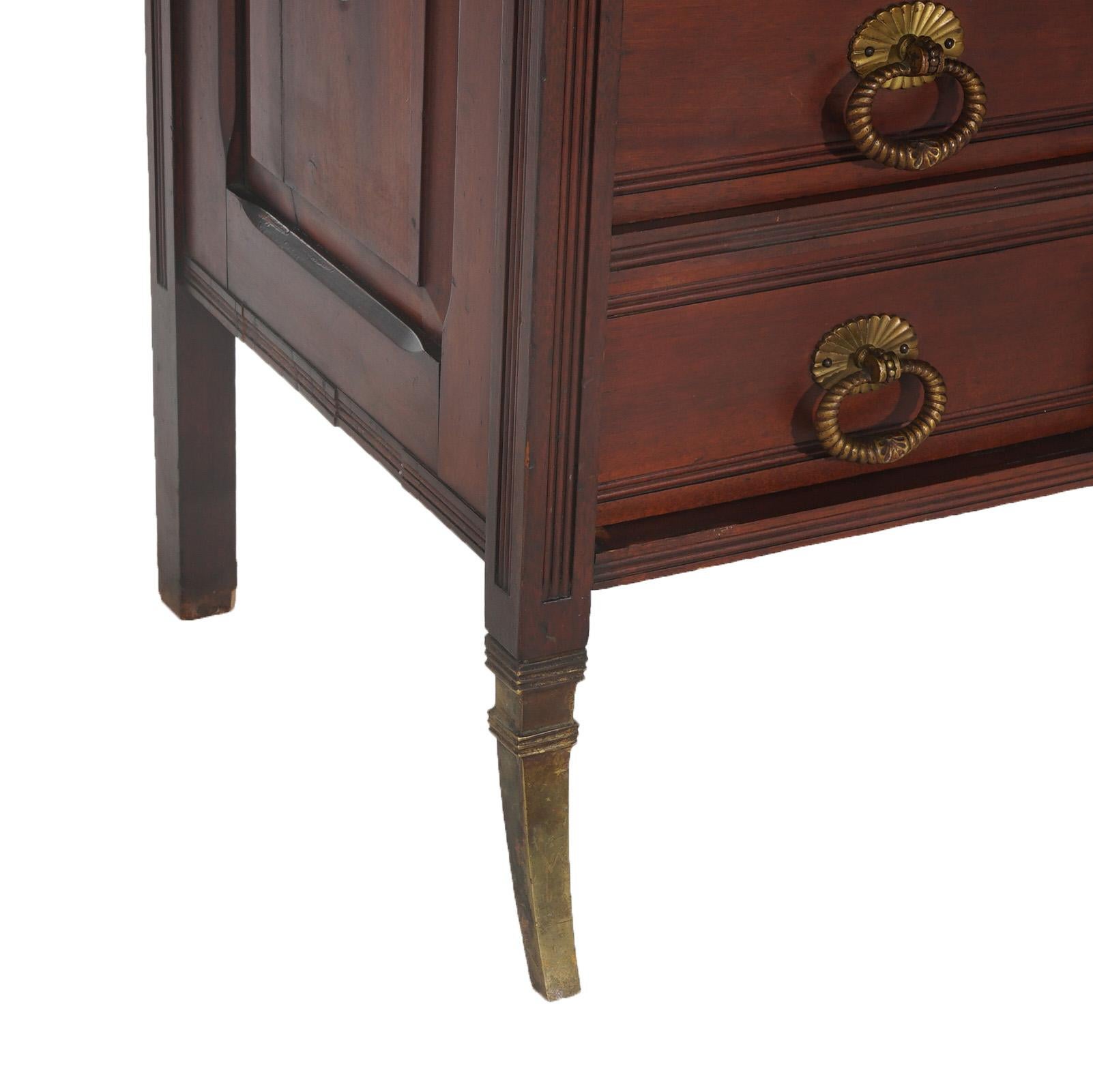 Antique Aesthetic Mahogany Drop Front Lady’s Desk with Jeweled Stained Glass 1