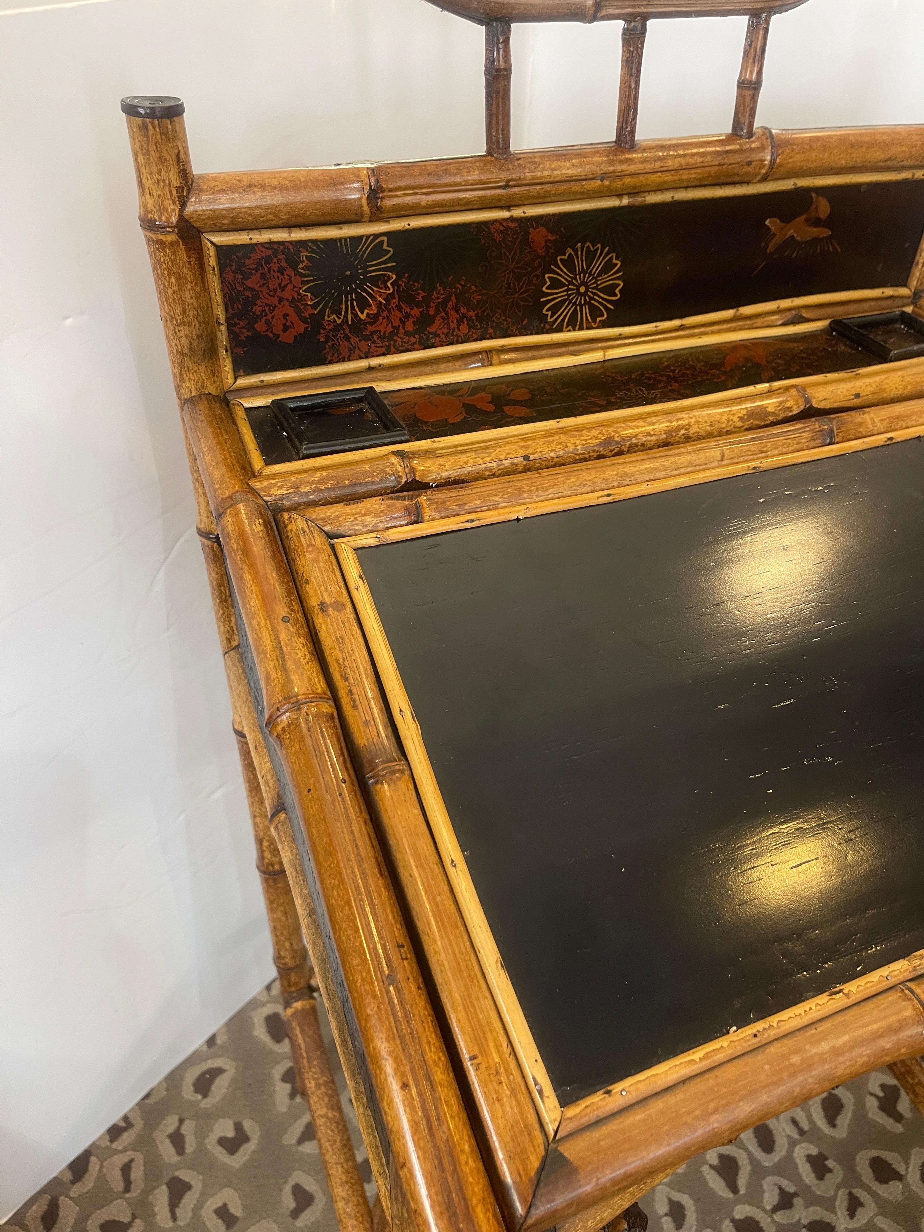 Antique Aesthetic Mouvement  Bamboo Slant Desk, 1880-1910 im Angebot 2