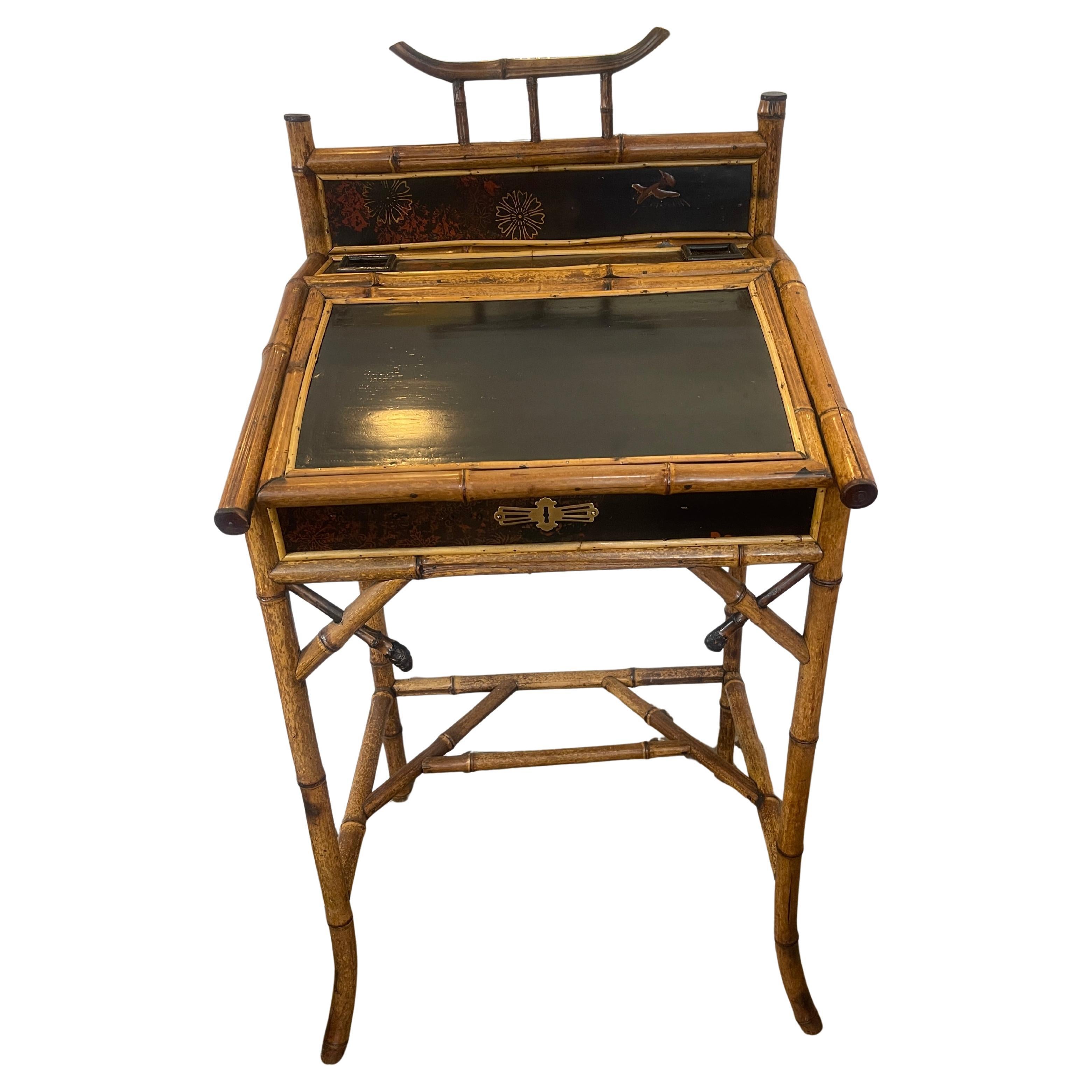 Antique Aesthetic Mouvement  Bamboo Slant Desk, 1880-1910
