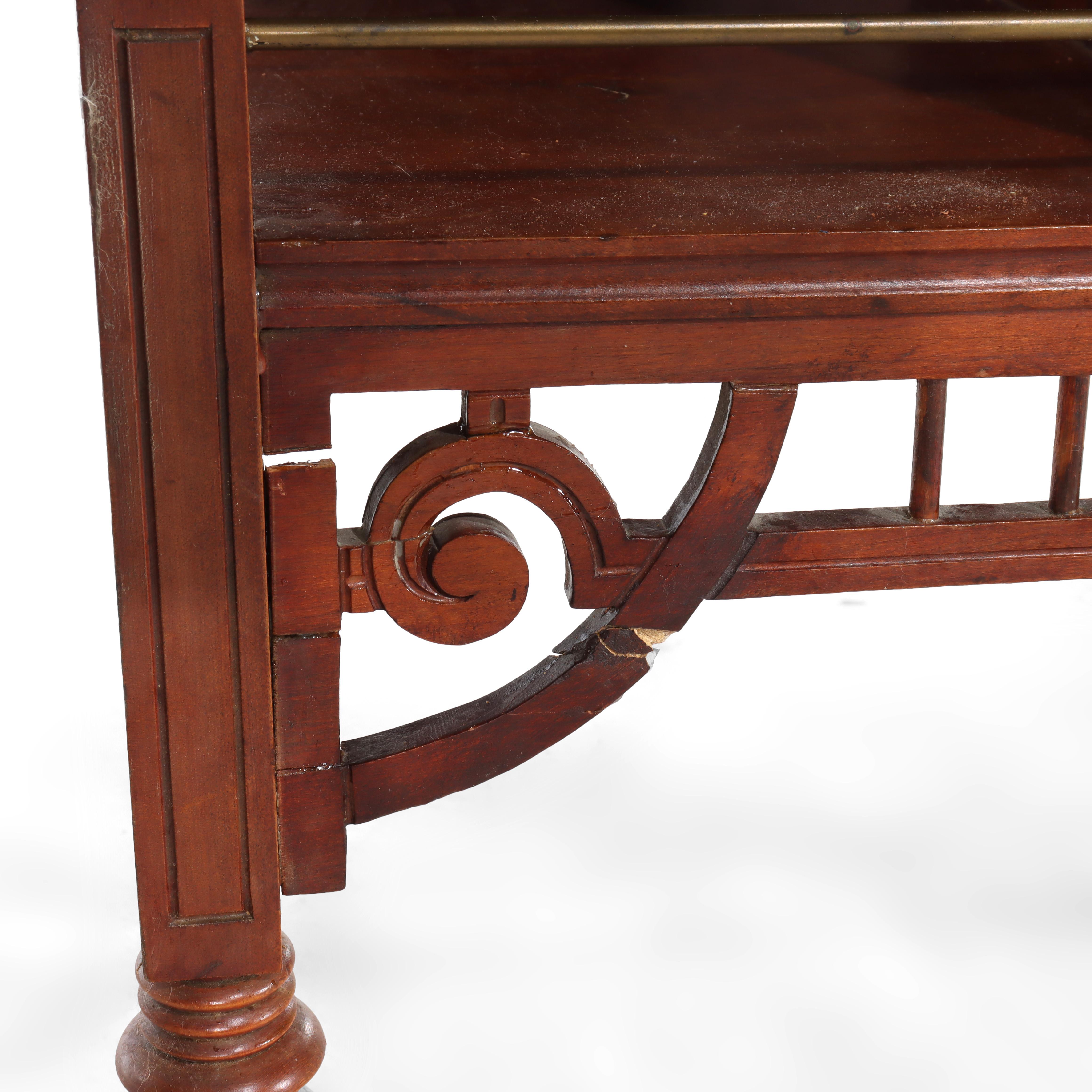 Antike Aesthetic Movement geschnitzt Kirsche Etagere unsigned C1880 im Angebot 8