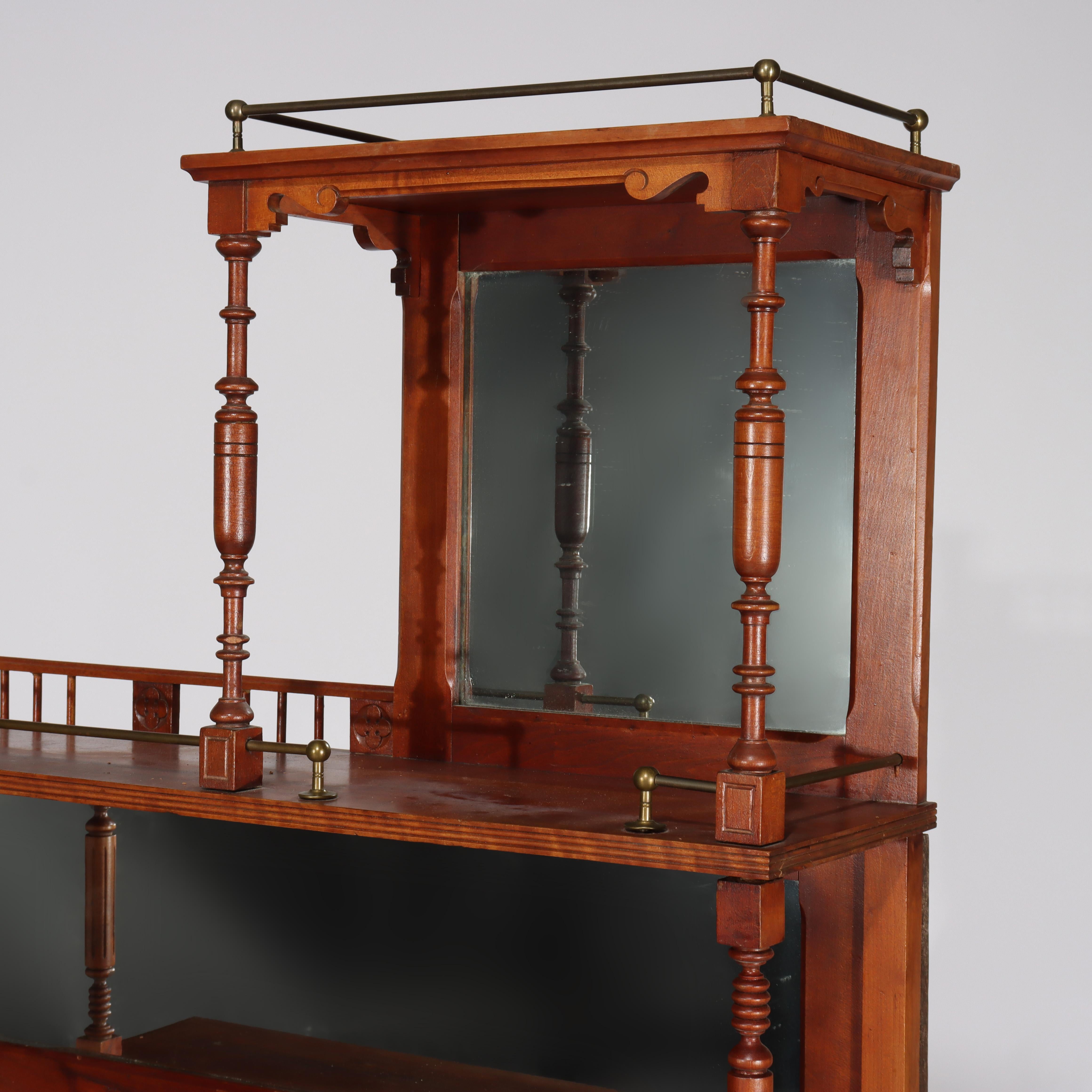 Antike Aesthetic Movement geschnitzt Kirsche Etagere unsigned C1880 im Zustand „Gut“ im Angebot in Big Flats, NY
