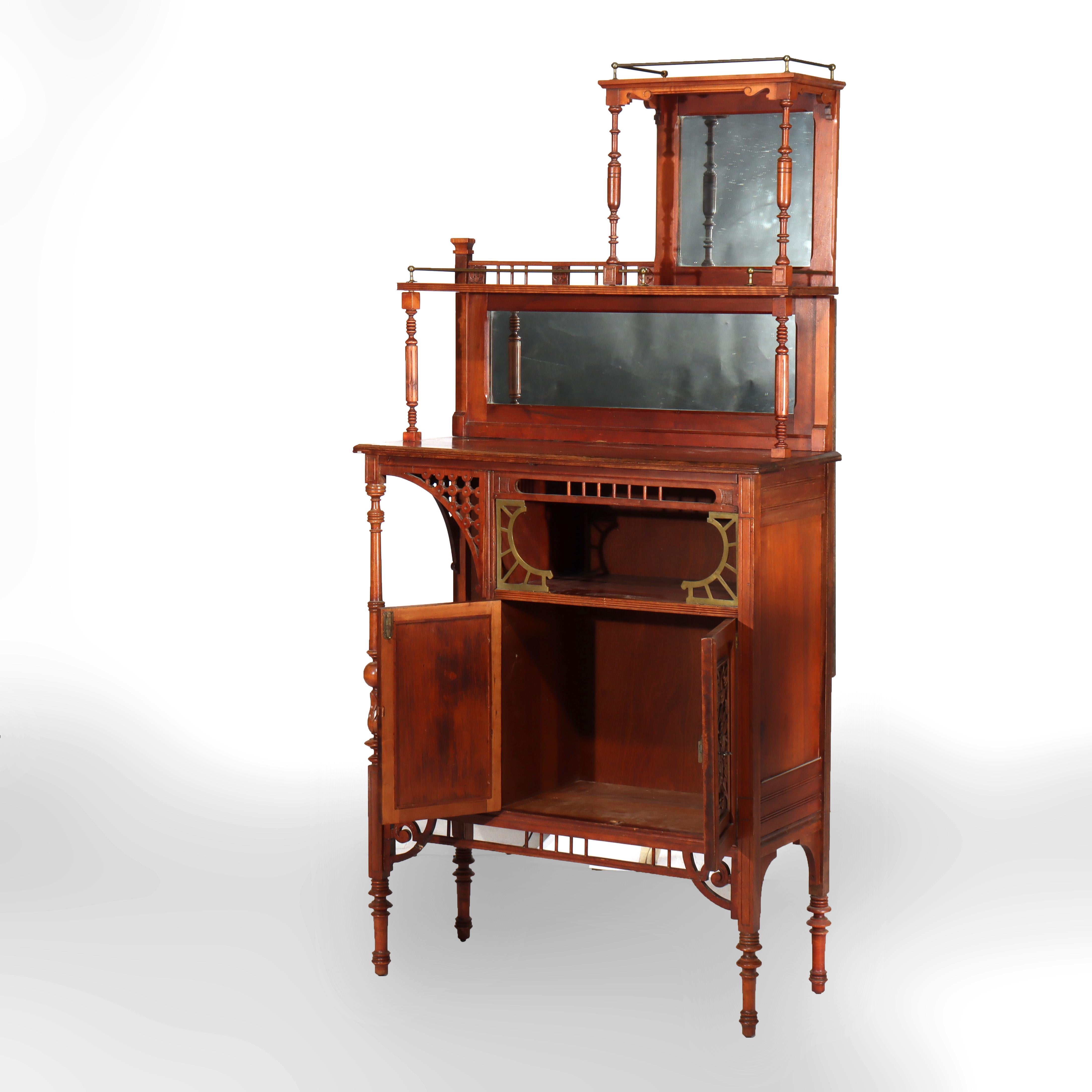 Antike Aesthetic Movement geschnitzt Kirsche Etagere unsigned C1880 (19. Jahrhundert) im Angebot