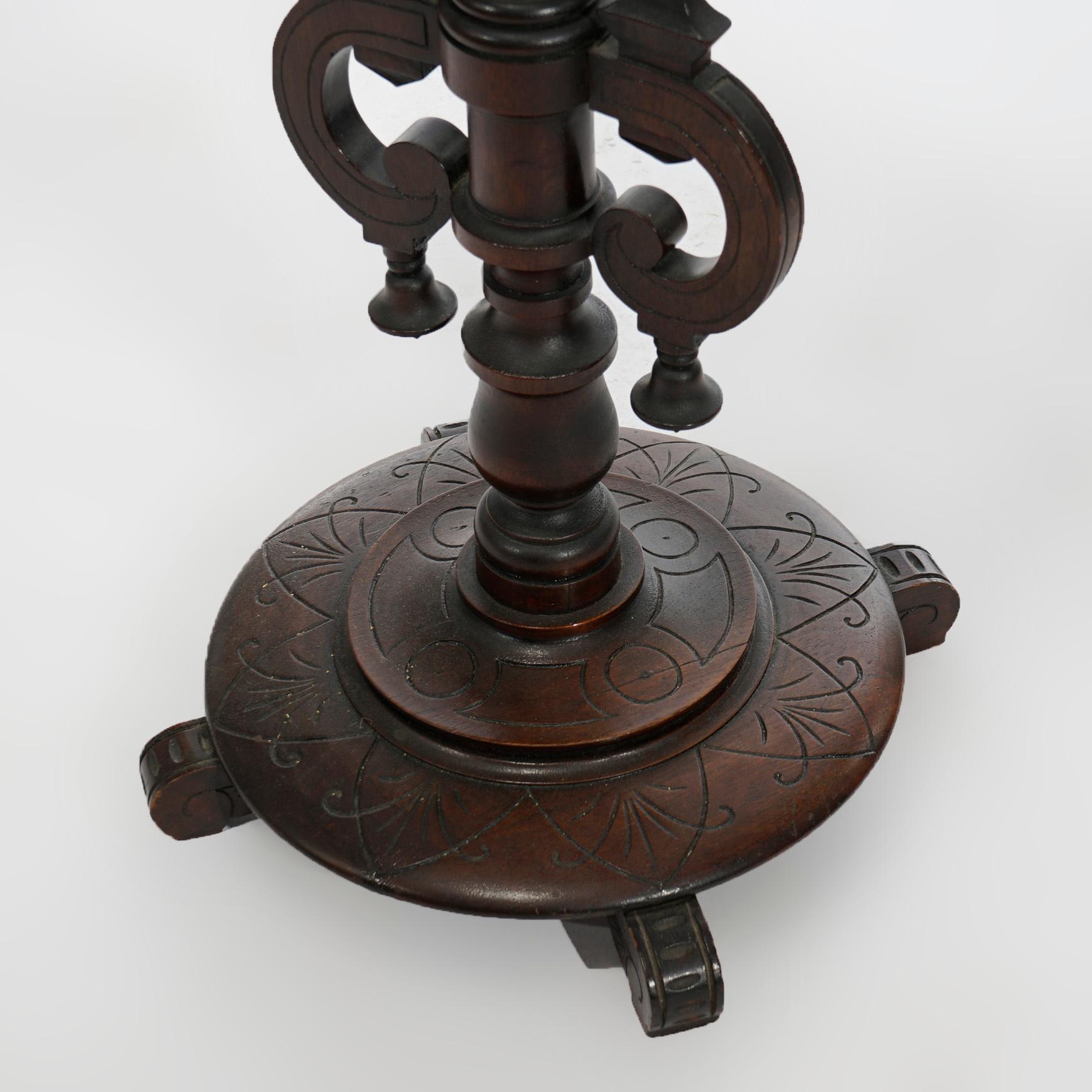 Antique Aesthetic Movement Carved Walnut Sculpture Display Pedestal Circa 1890 For Sale 10