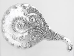 Antique Aesthetic Movement Charles Osbourne Whiting Sterling Silver Hand Mirror