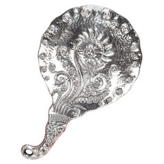 Antique Aesthetic Movement Charles Osbourne Whiting Sterling Silver Hand Mirror