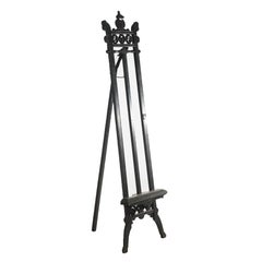 Antique Aesthetic Movement Ebonized Carved Wood Artist Easel C1870