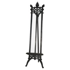 Antique Aesthetic Movement Ebonized Carved Wood Artist Easel C1870