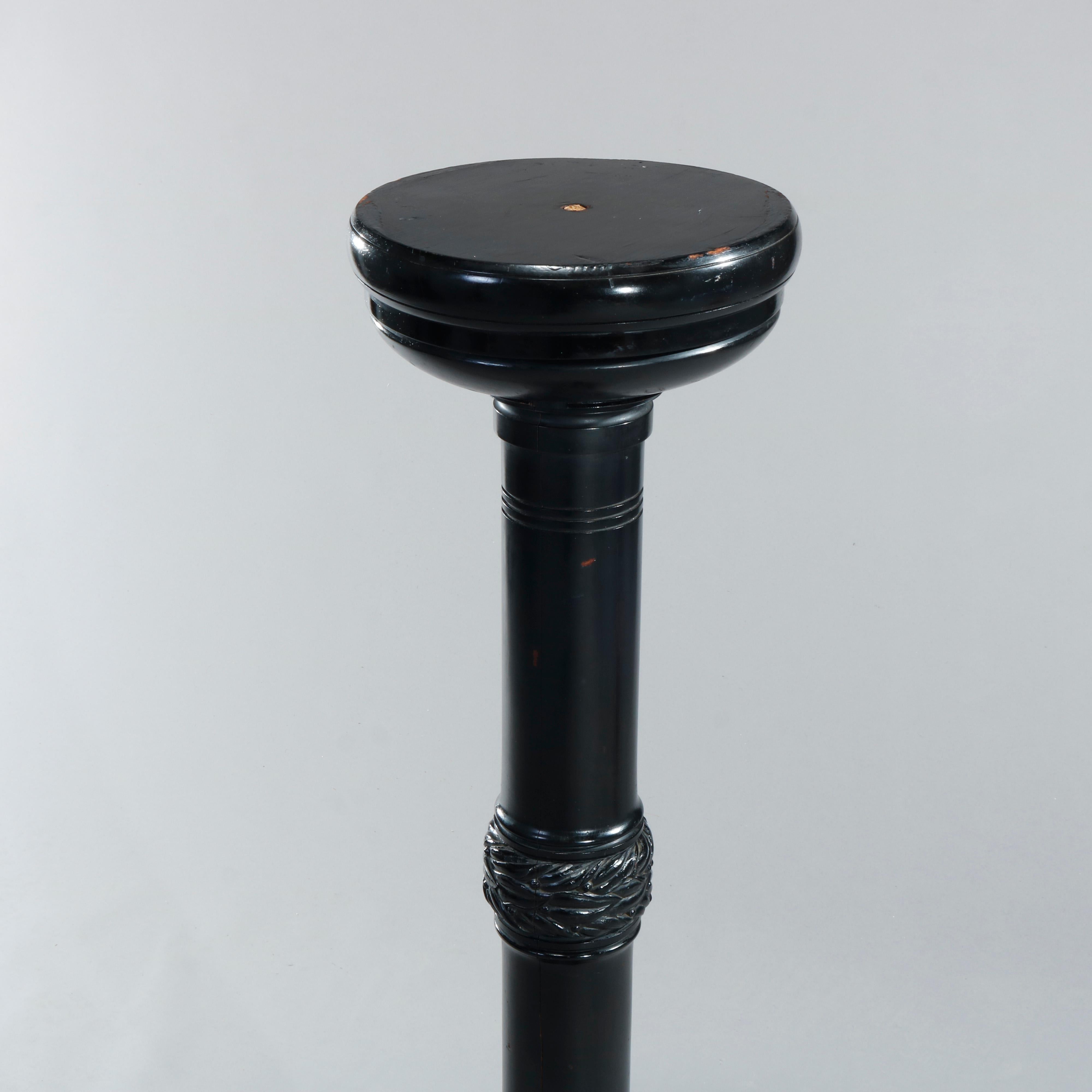 European Antique Aesthetic Movement Ebonized Wood Sculpture Display Pedestal, Circa 1870 For Sale