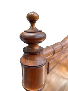 Antique Aesthetic Movement Faux Bamboo & Bird's-Eye Maple Full / ¾ Bed, c. 1880s