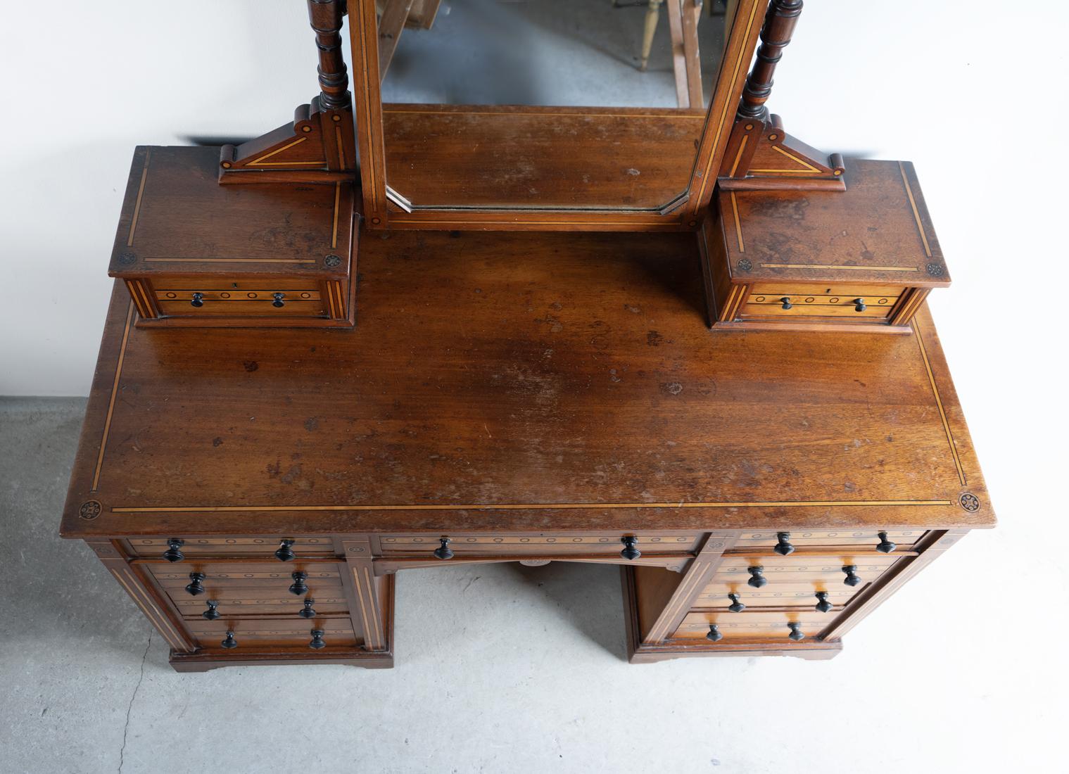 Antique Aesthetic Movement/Gothic Revival Dressing Table By Collier & Plucknett For Sale 7