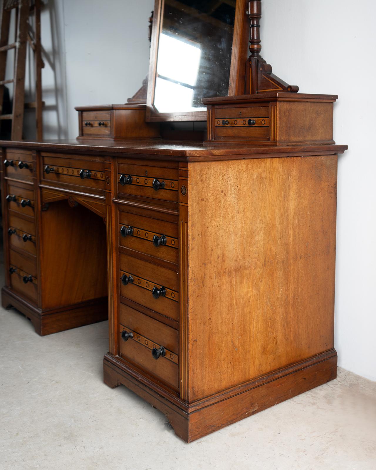 Ceramic Antique Aesthetic Movement/Gothic Revival Dressing Table By Collier & Plucknett For Sale