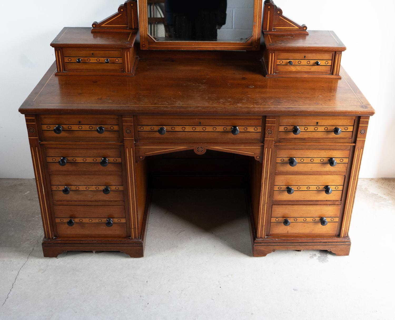 Antique Aesthetic Movement/Gothic Revival Dressing Table By Collier & Plucknett For Sale 1