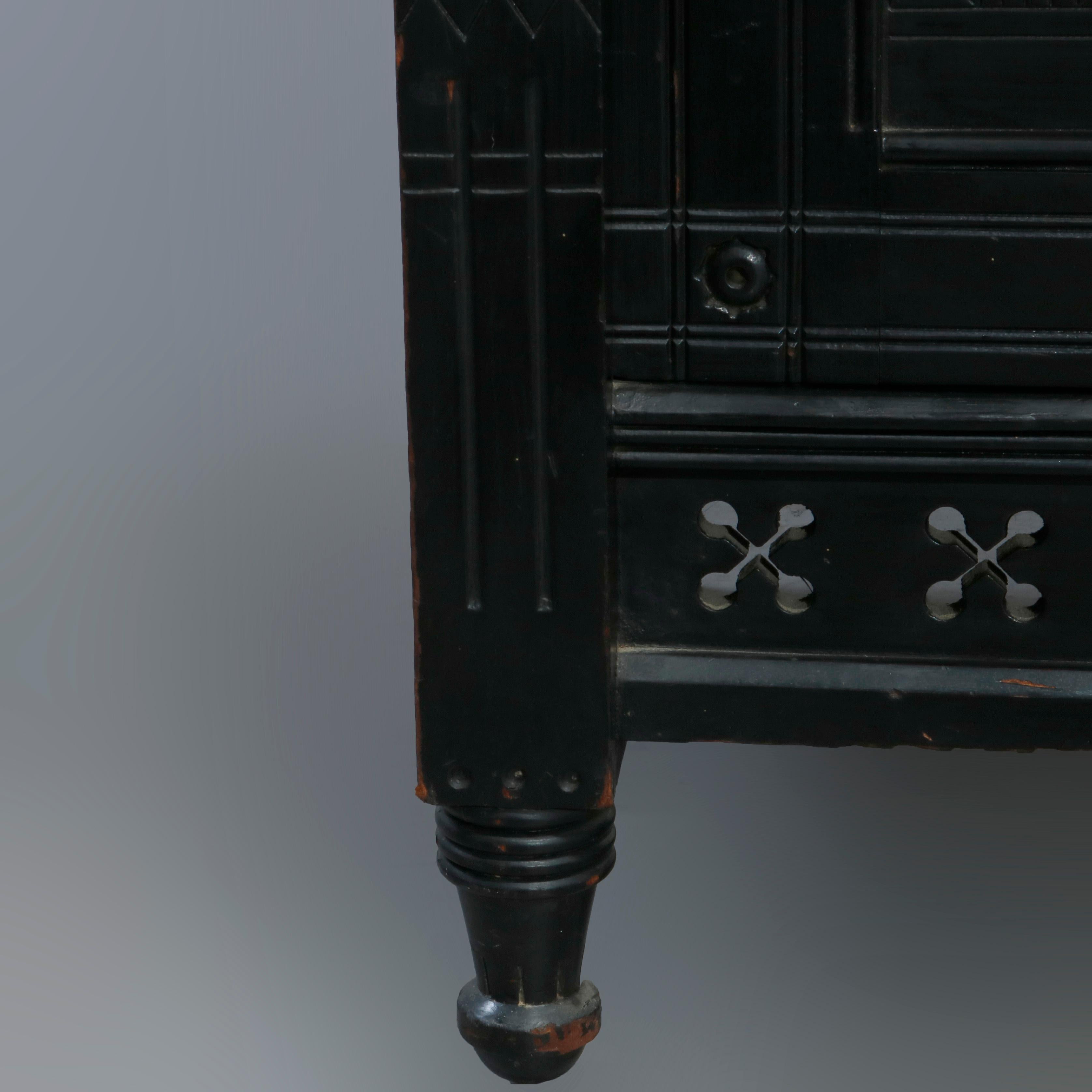 Antique Aesthetic Movement Kimbel & Cabus School Ebonized Credenza, c1870 7