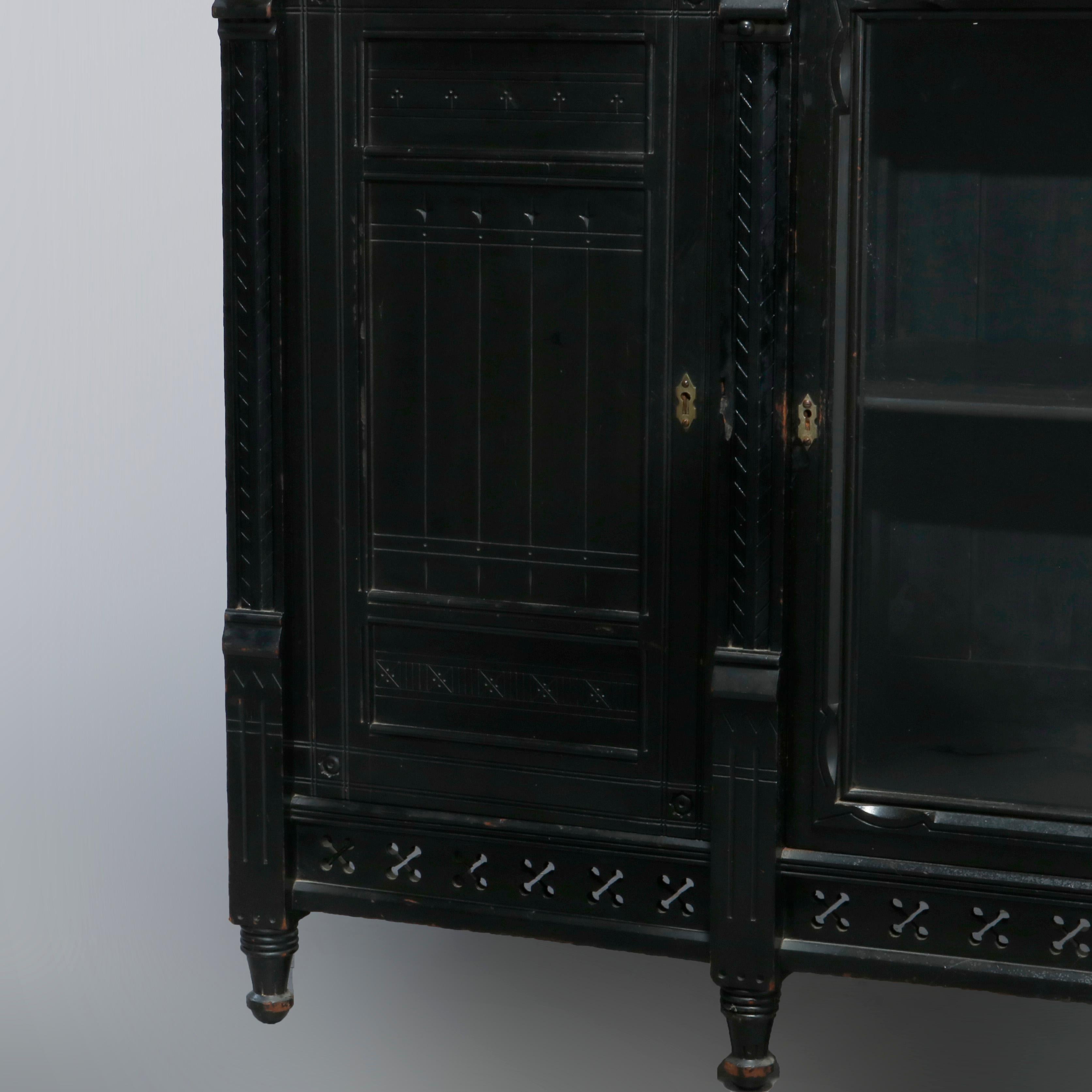 Antique Aesthetic Movement Kimbel & Cabus School Ebonized Credenza, c1870 8