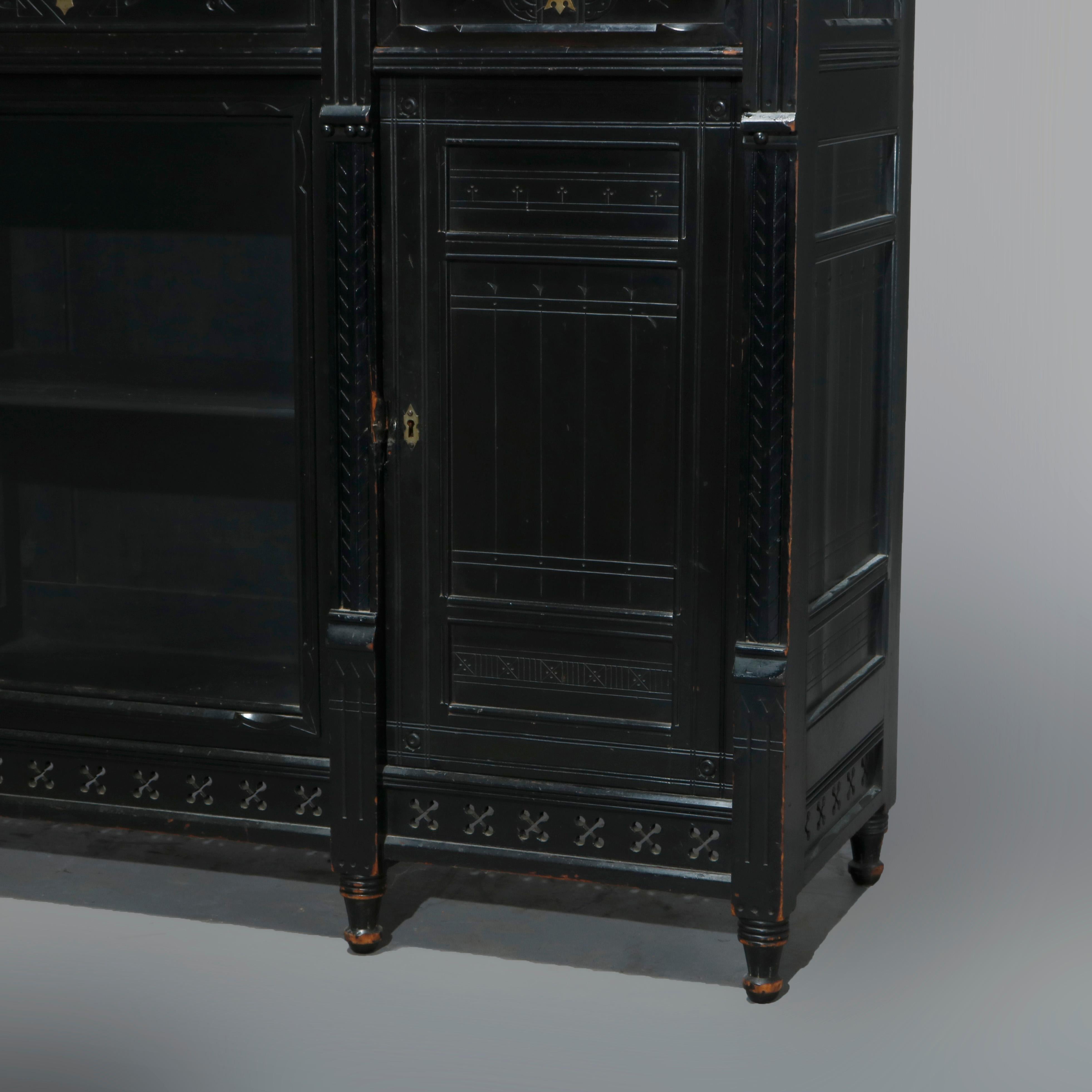 Antique Aesthetic Movement Kimbel & Cabus School Ebonized Credenza, c1870 10