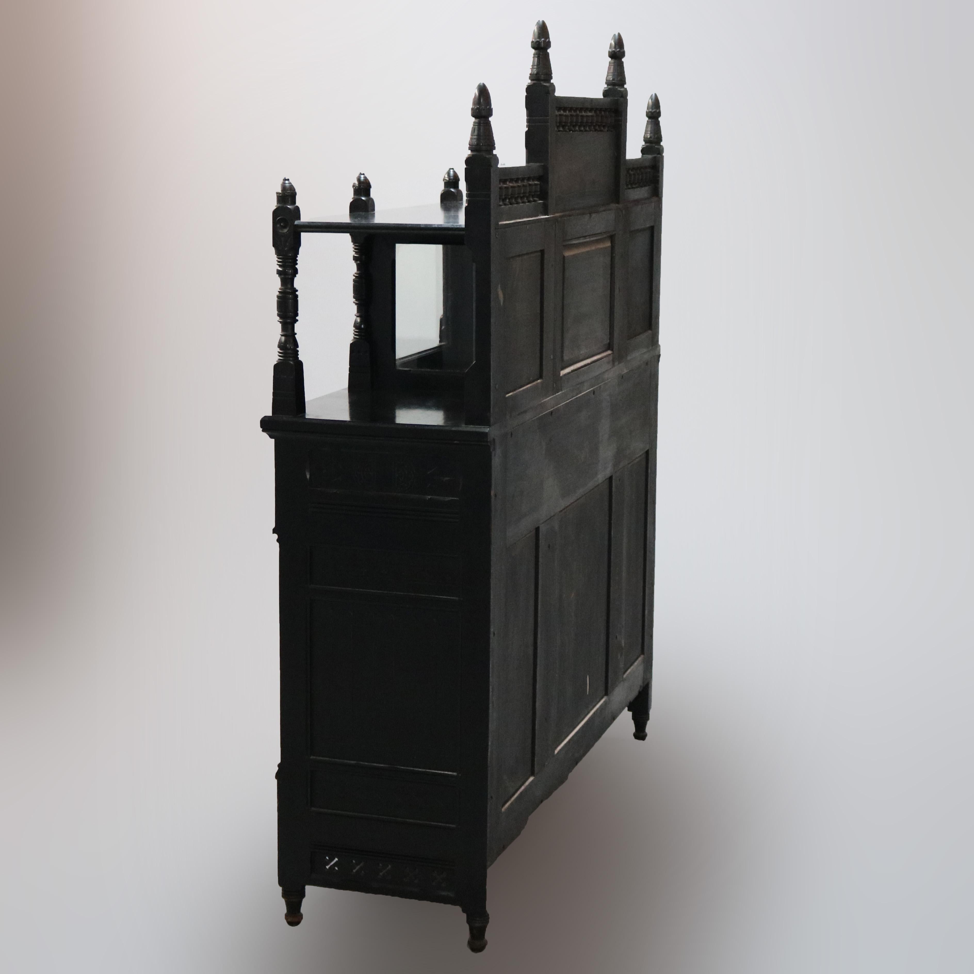 Antique Aesthetic Movement Kimbel & Cabus School Ebonized Credenza, c1870 11