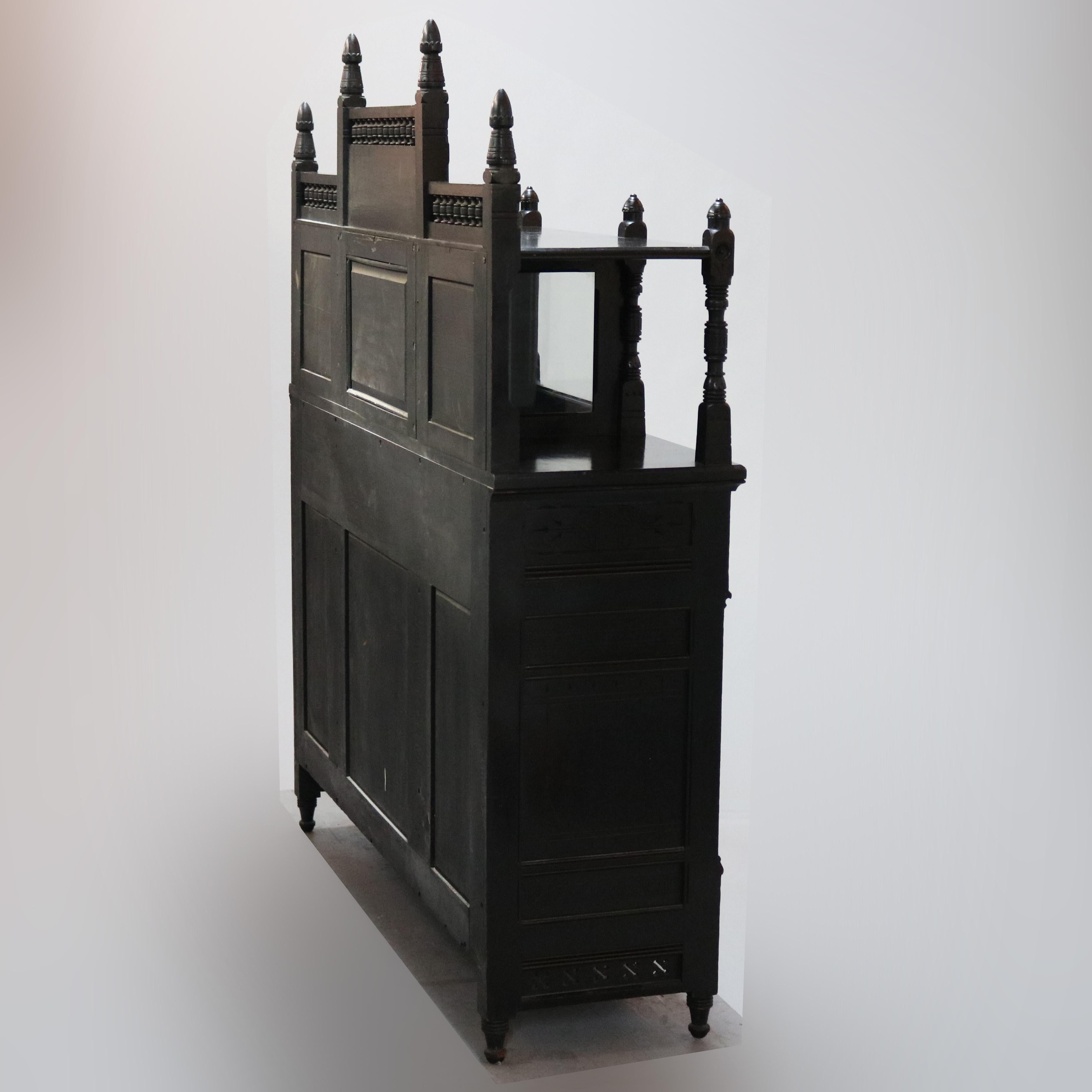 Antique Aesthetic Movement Kimbel & Cabus School Ebonized Credenza, c1870 12