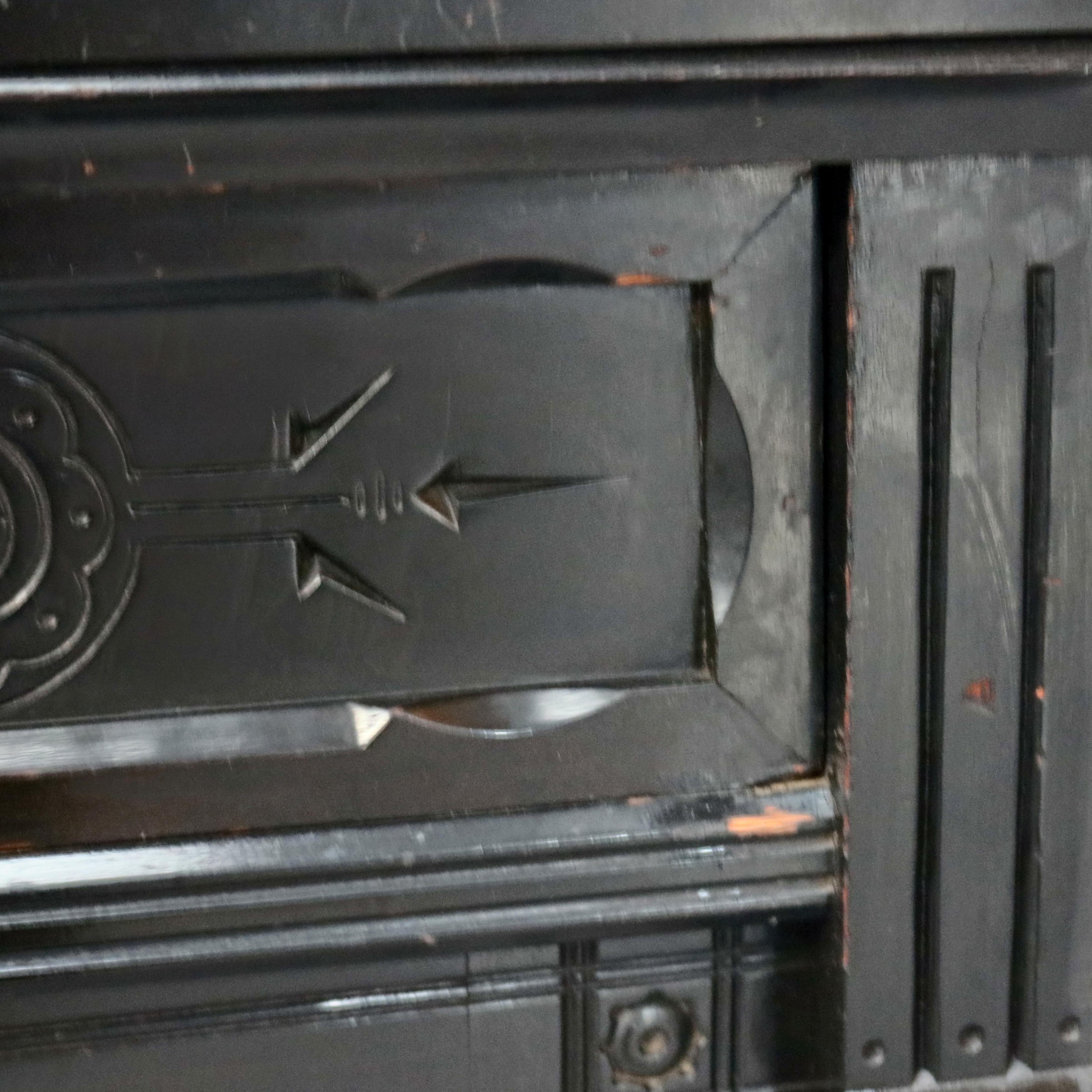 Wood Antique Aesthetic Movement Kimbel & Cabus School Ebonized Credenza, c1870