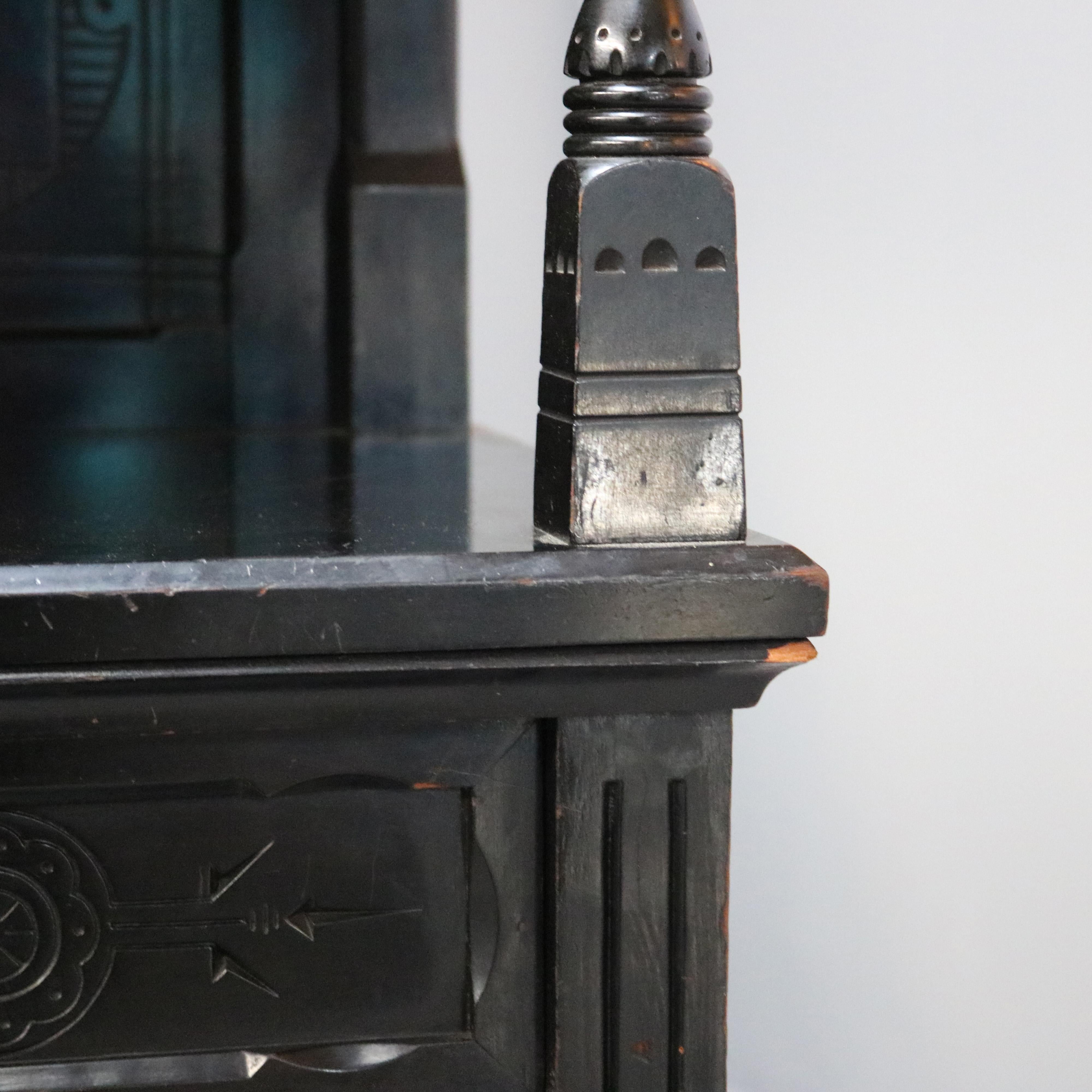 Antique Aesthetic Movement Kimbel & Cabus School Ebonized Credenza, c1870 1