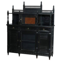 Antique Aesthetic Movement Kimbel & Cabus School Ebonized Credenza, c1870