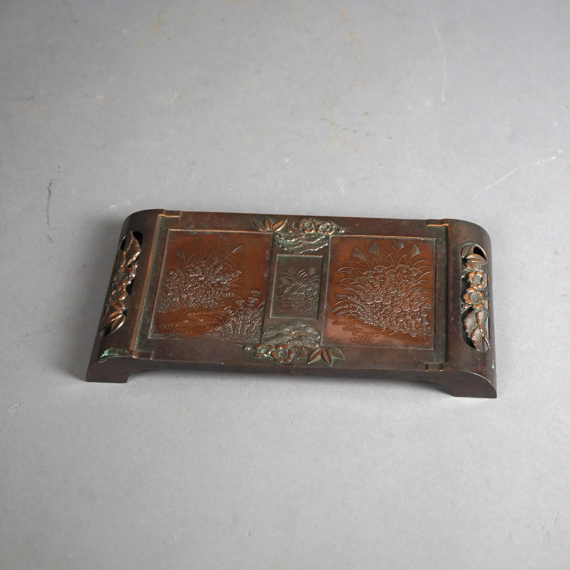 Antiguo Organizador de Escritorio de Metal Mixto Aesthetic Movement C1870 siglo XIX en venta