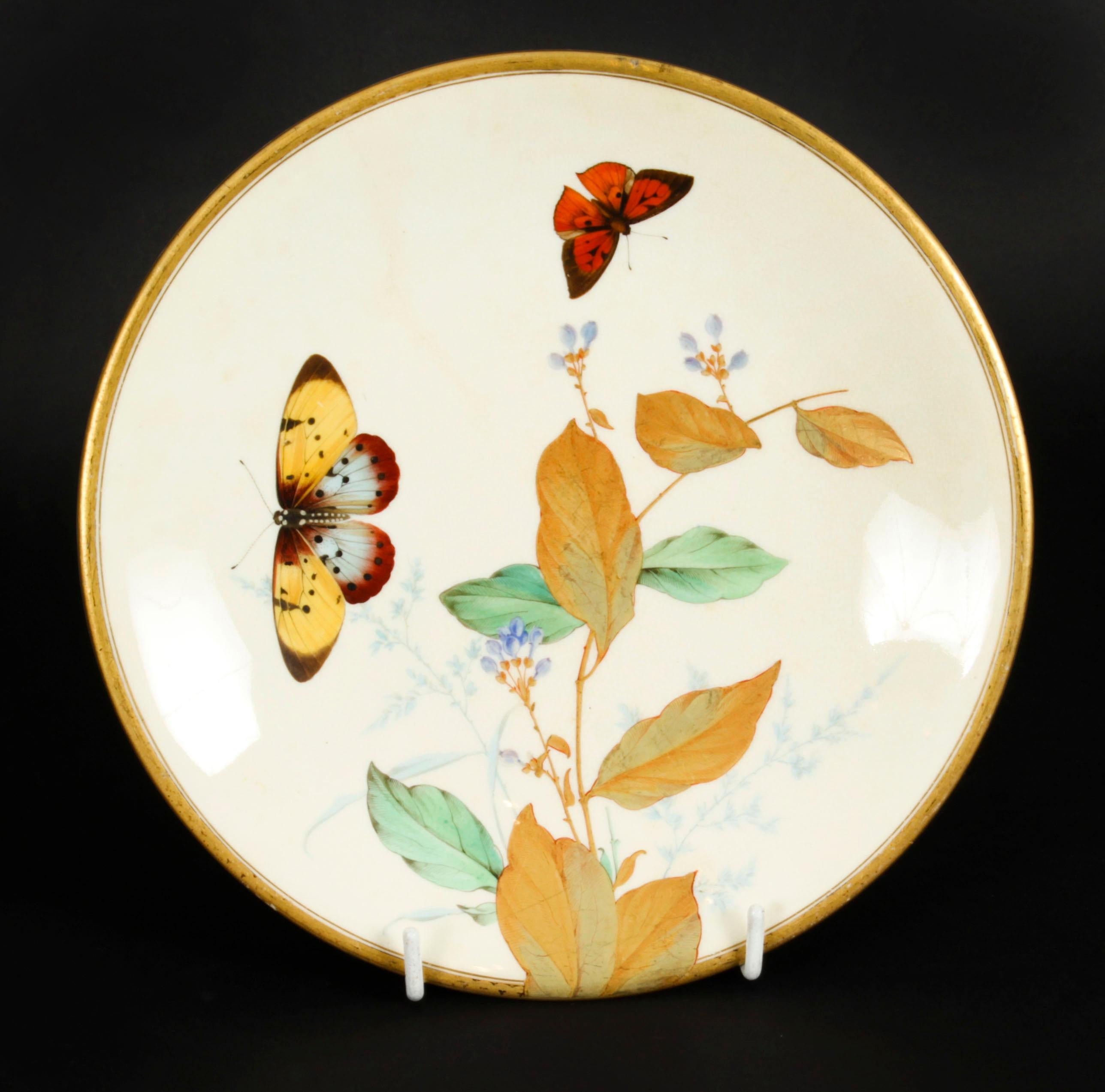 Antique Aesthetic Movement Porcelain Cabinet Plate Minton, 19th C 5