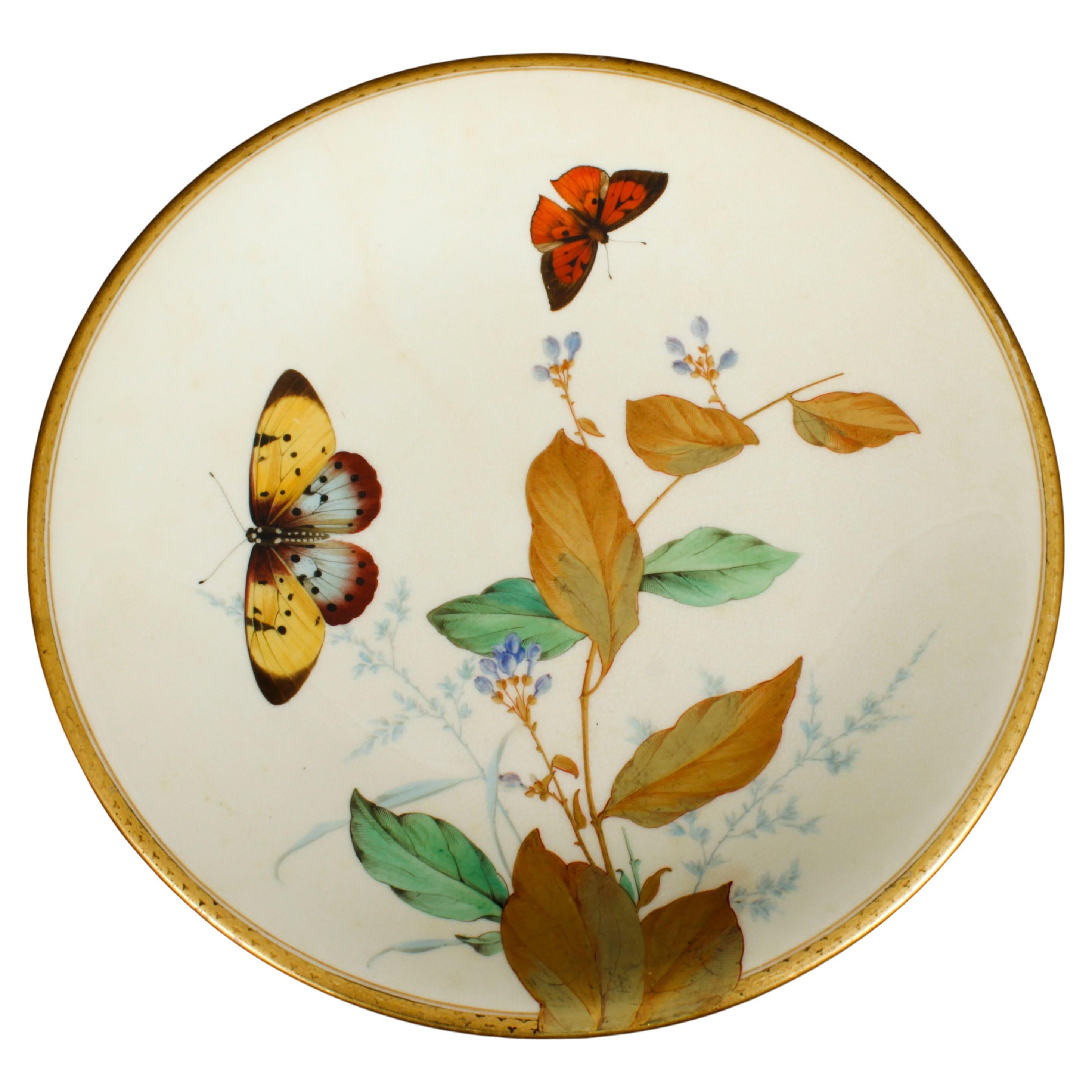 Antique Aesthetic Movement Porcelain Cabinet Plate Minton, 19th C