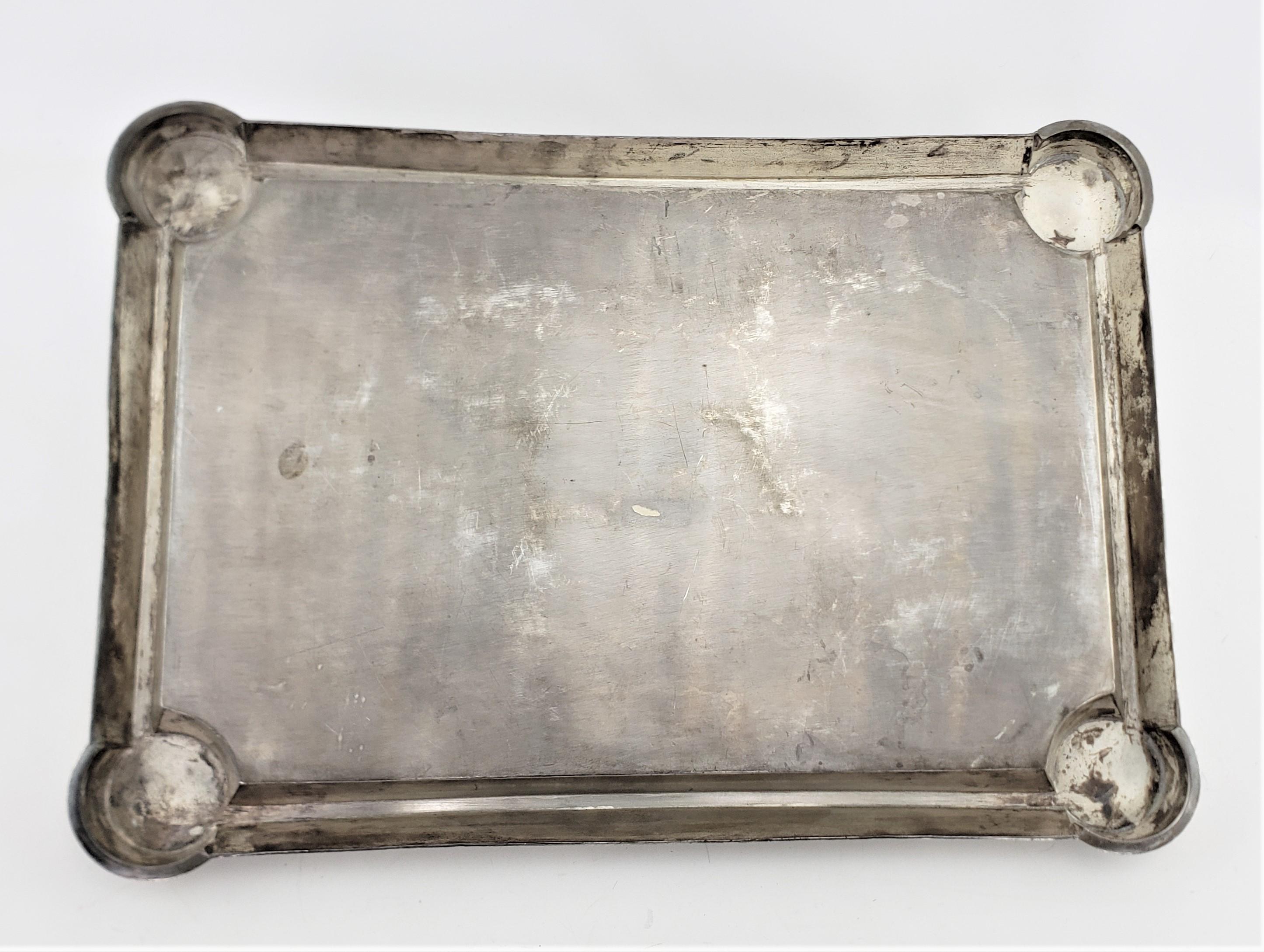 Antique Aesthetic Movement Silver Plated Serving Tray with Figural Siren Handles For Sale 8