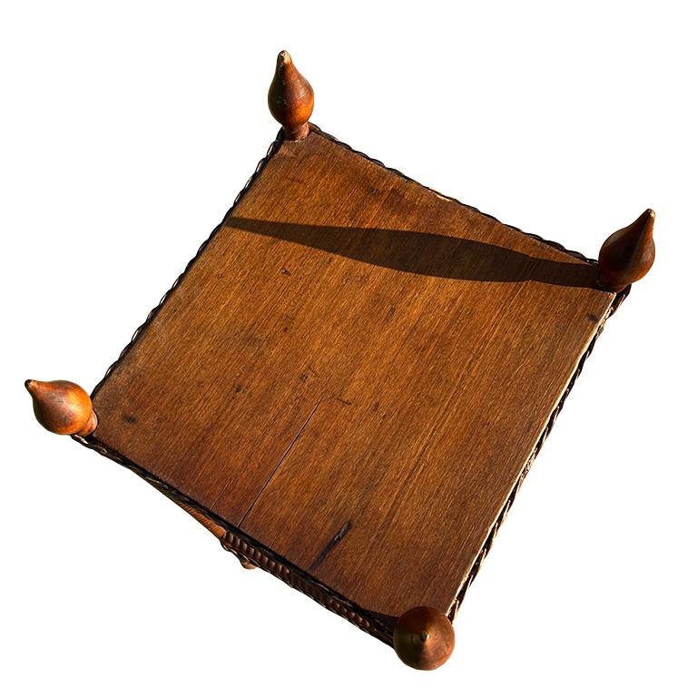 Wood Antique Aesthetic Movement Spool-Turned and Rope-Carved Accent Table, c.1890 For Sale