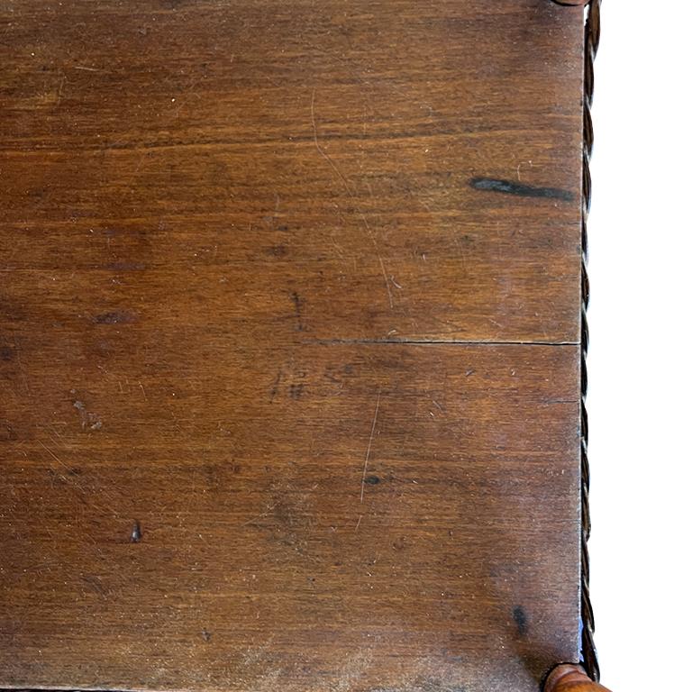 Antique Aesthetic Movement Spool-Turned and Rope-Carved Accent Table, c.1890 For Sale 2