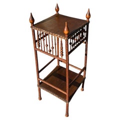 Antique Aesthetic Movement Spool-Turned and Rope-Carved Accent Table, c.1890