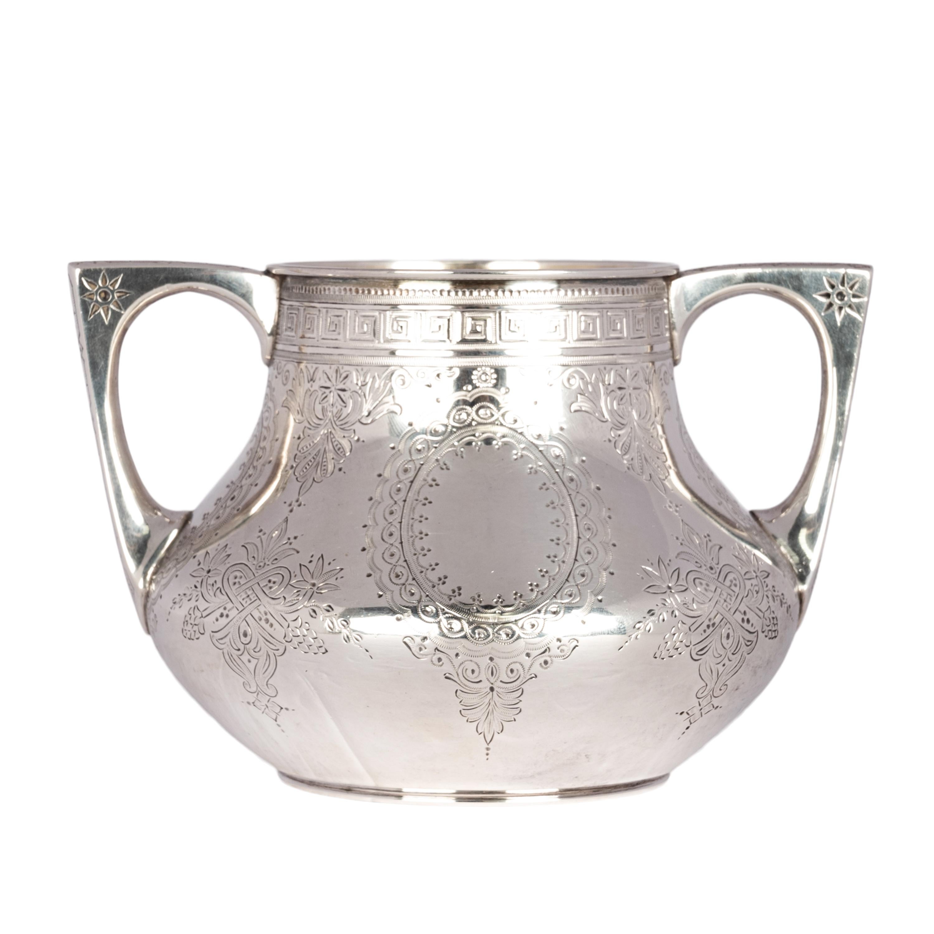 Antique Aesthetic Movement Sterling Silver Tea Set Barnard Brothers London 1878 For Sale 4