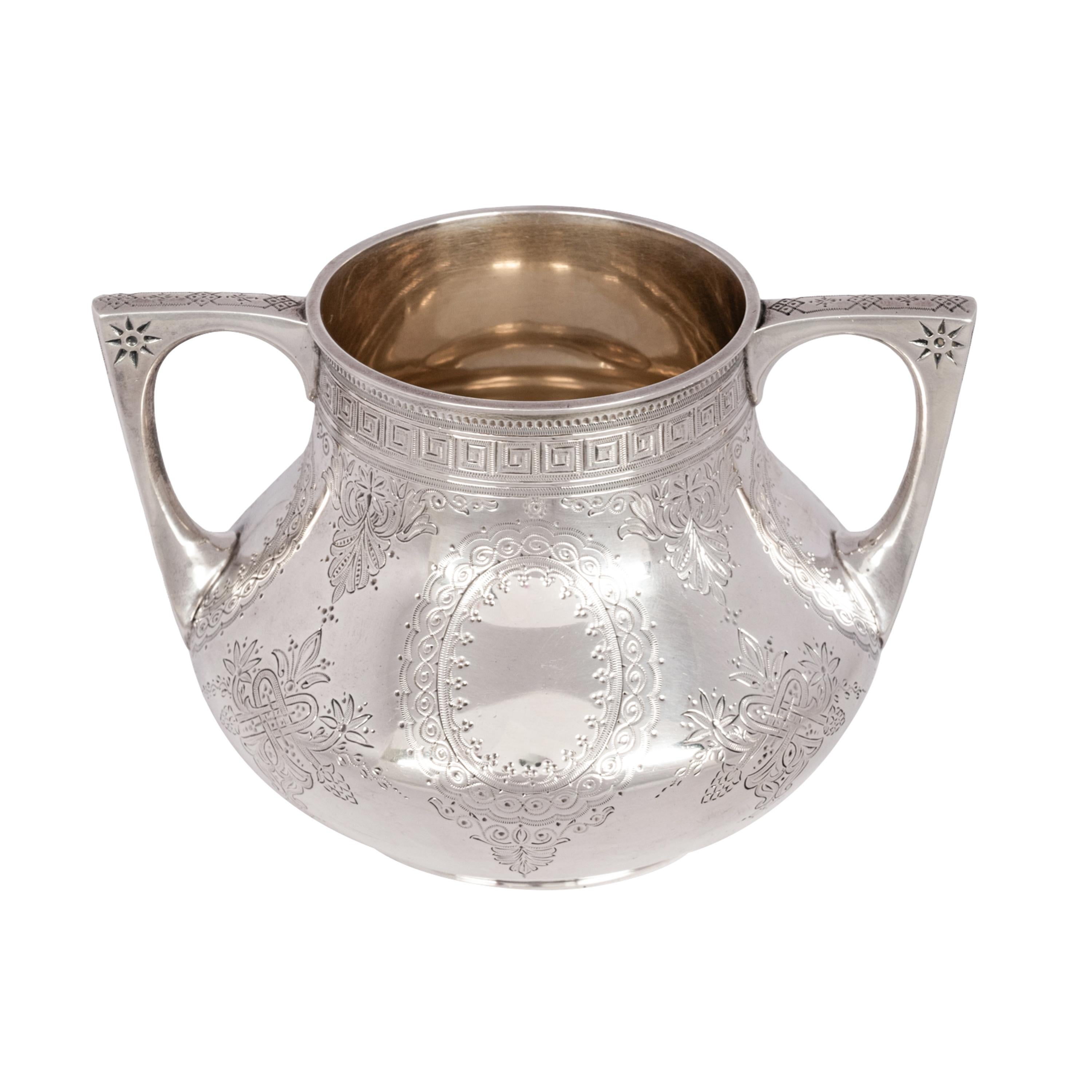 Antique Aesthetic Movement Sterling Silver Tea Set Barnard Brothers London 1878 For Sale 5