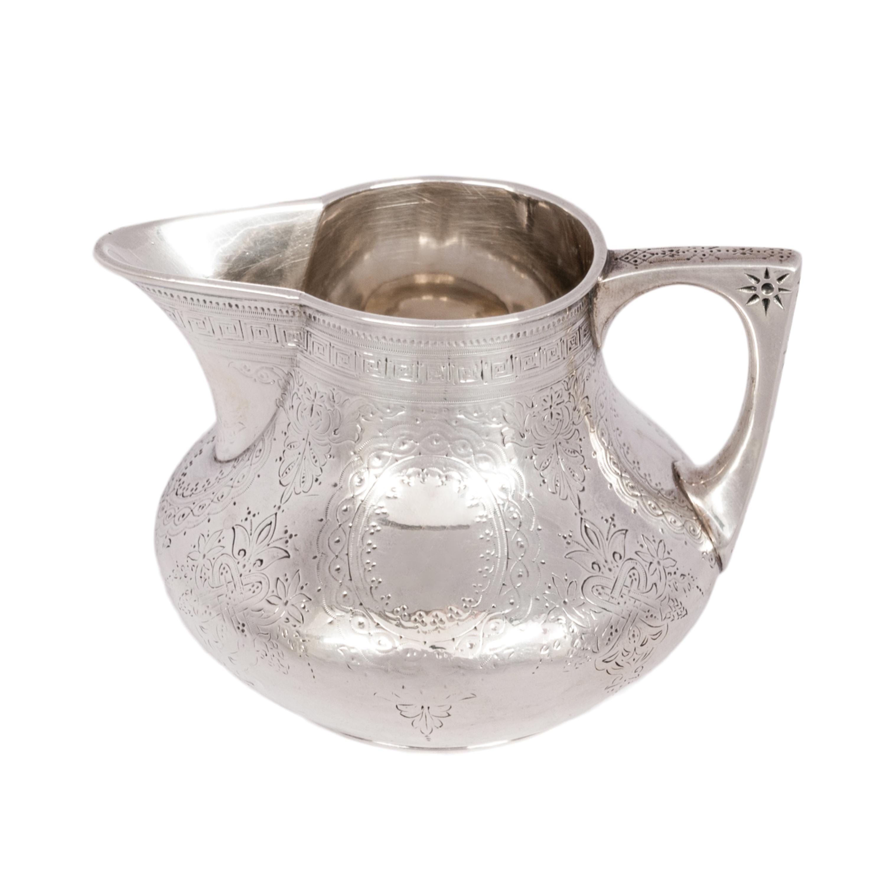 Antique Aesthetic Movement Sterling Silver Tea Set Barnard Brothers London 1878 For Sale 9